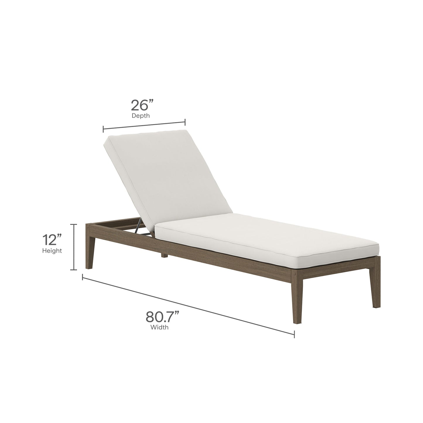 Northlake Outdoor Patio Teak Chaise Lounge by Modway