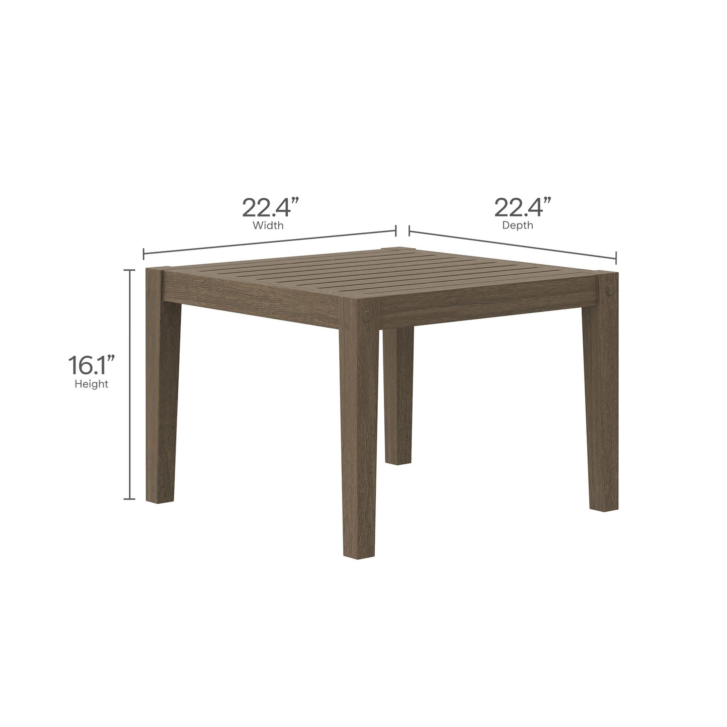 Northlake Square Outdoor Patio Teak Side Table by Modway EEI-7258-WGR