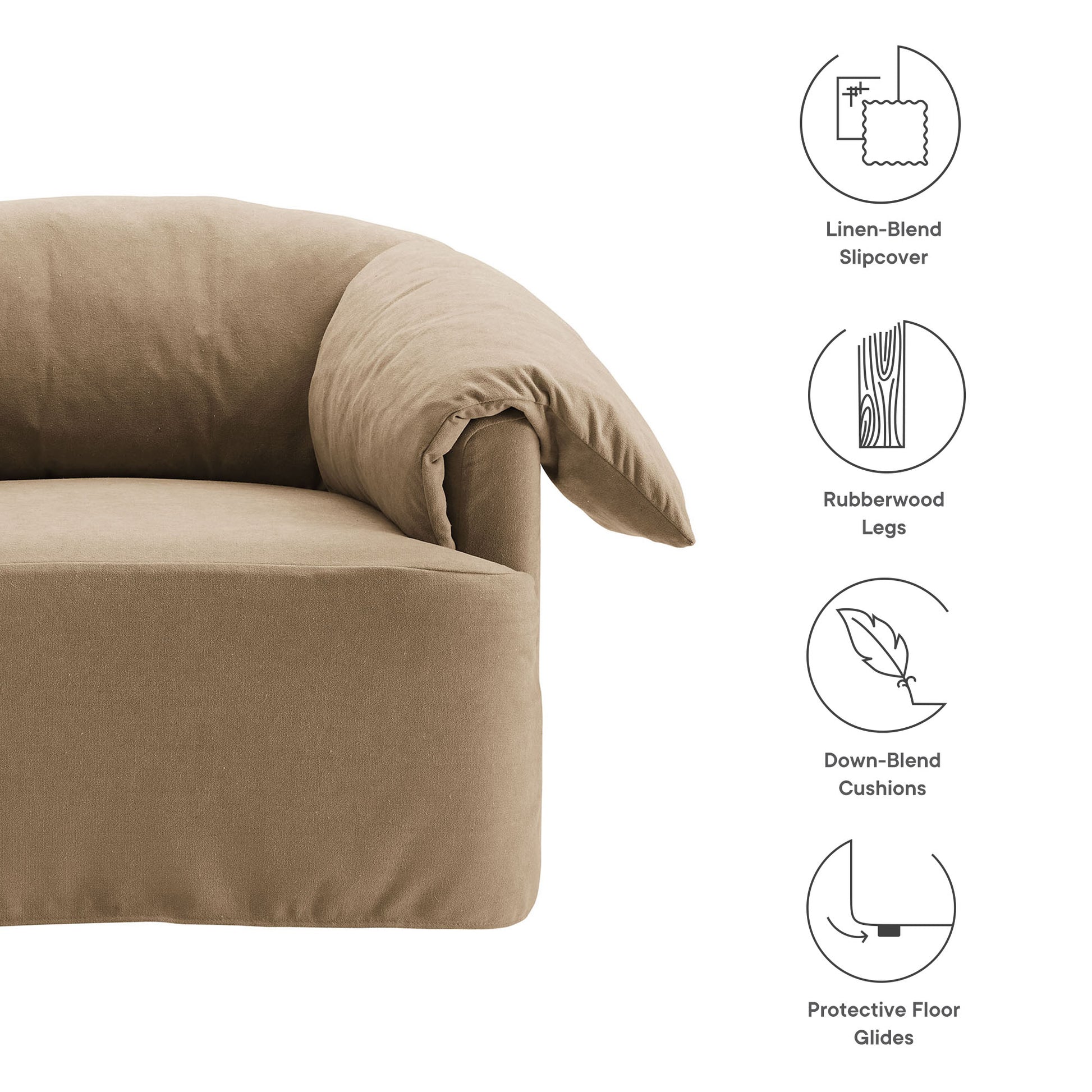 Lark Slipcovered Fabric Oversized Armchair by Modway