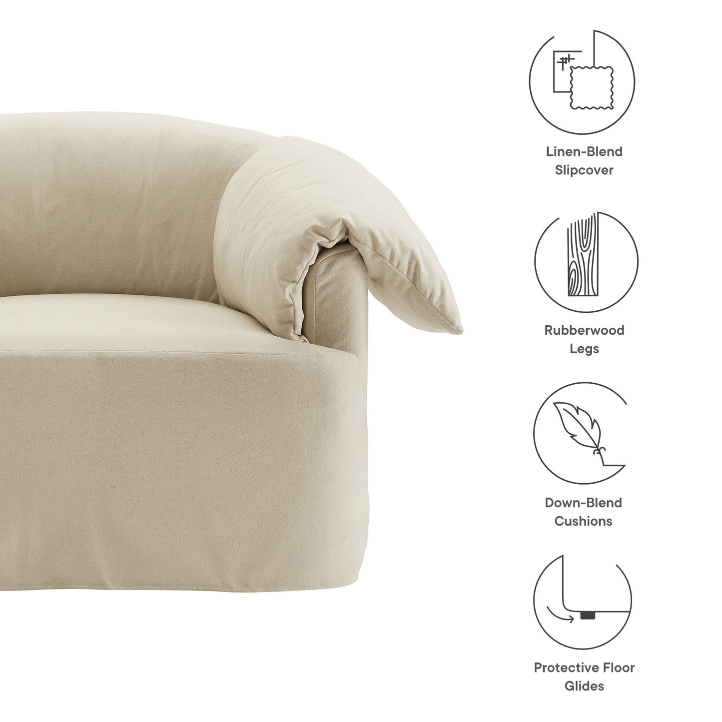 Lark Slipcovered Fabric Oversized Armchair by Modway