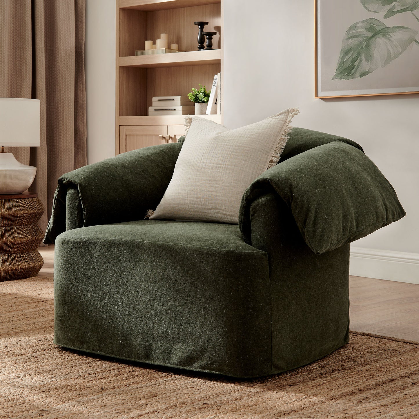 Lark Slipcovered Fabric Oversized Armchair by Modway