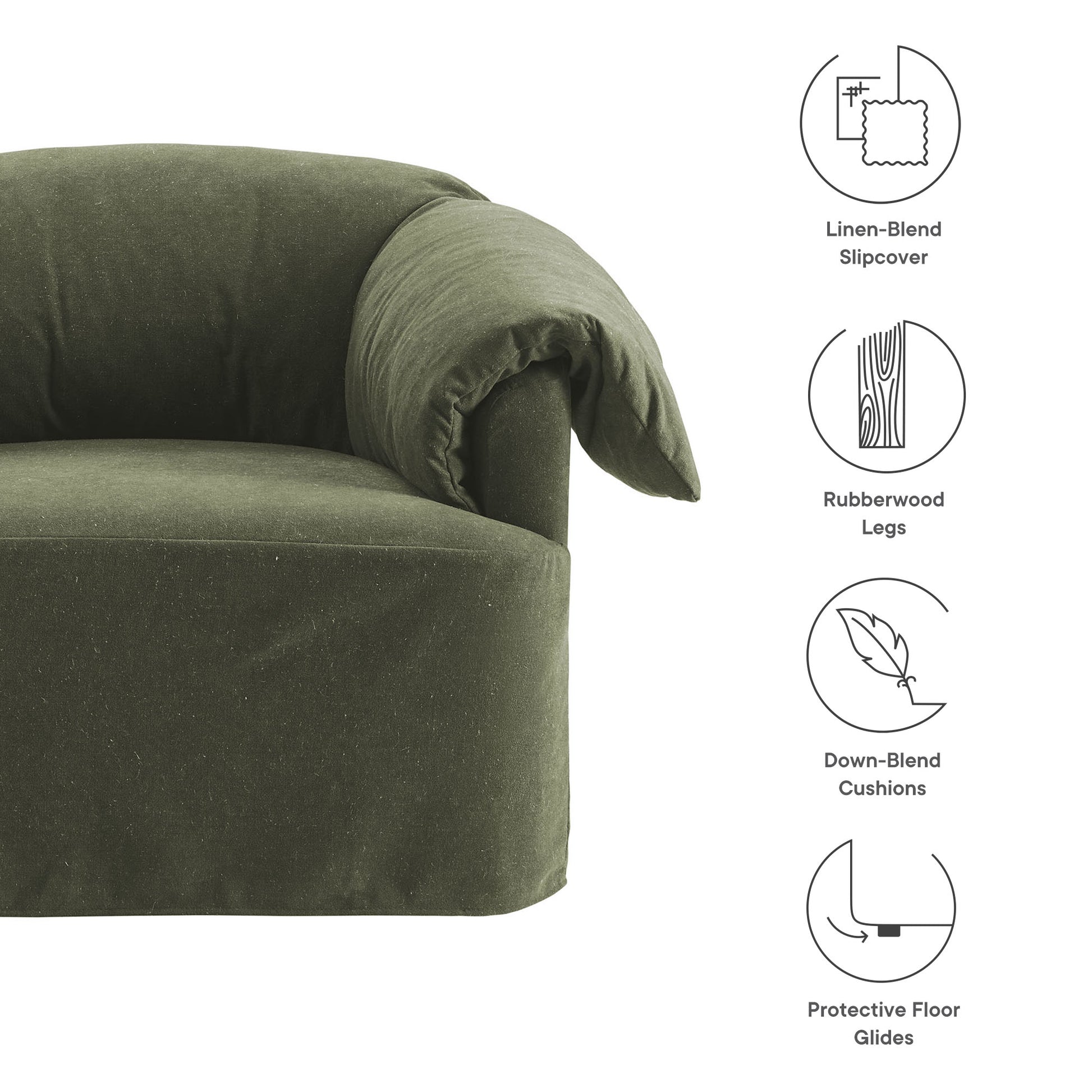 Lark Slipcovered Fabric Oversized Armchair by Modway