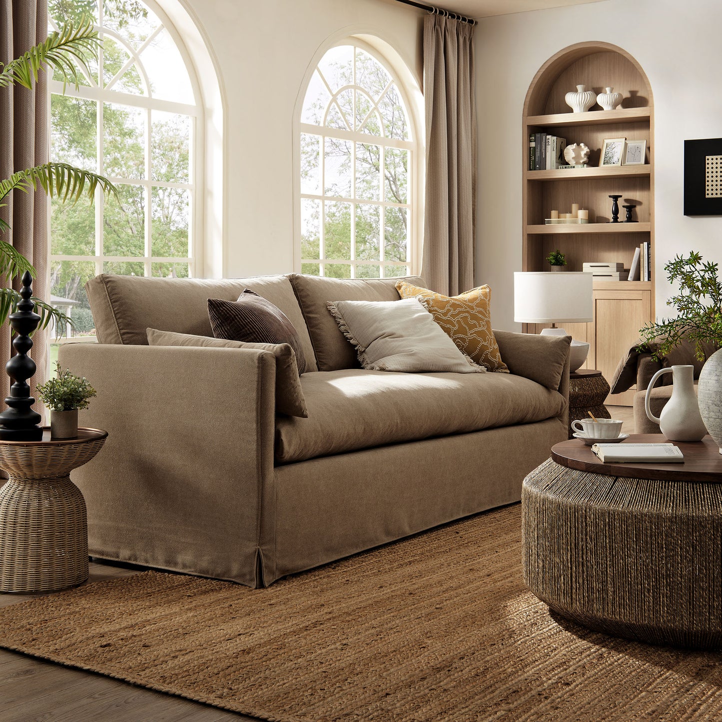 Wellfleet 85" Slipcovered Fabric Sofa by Modway