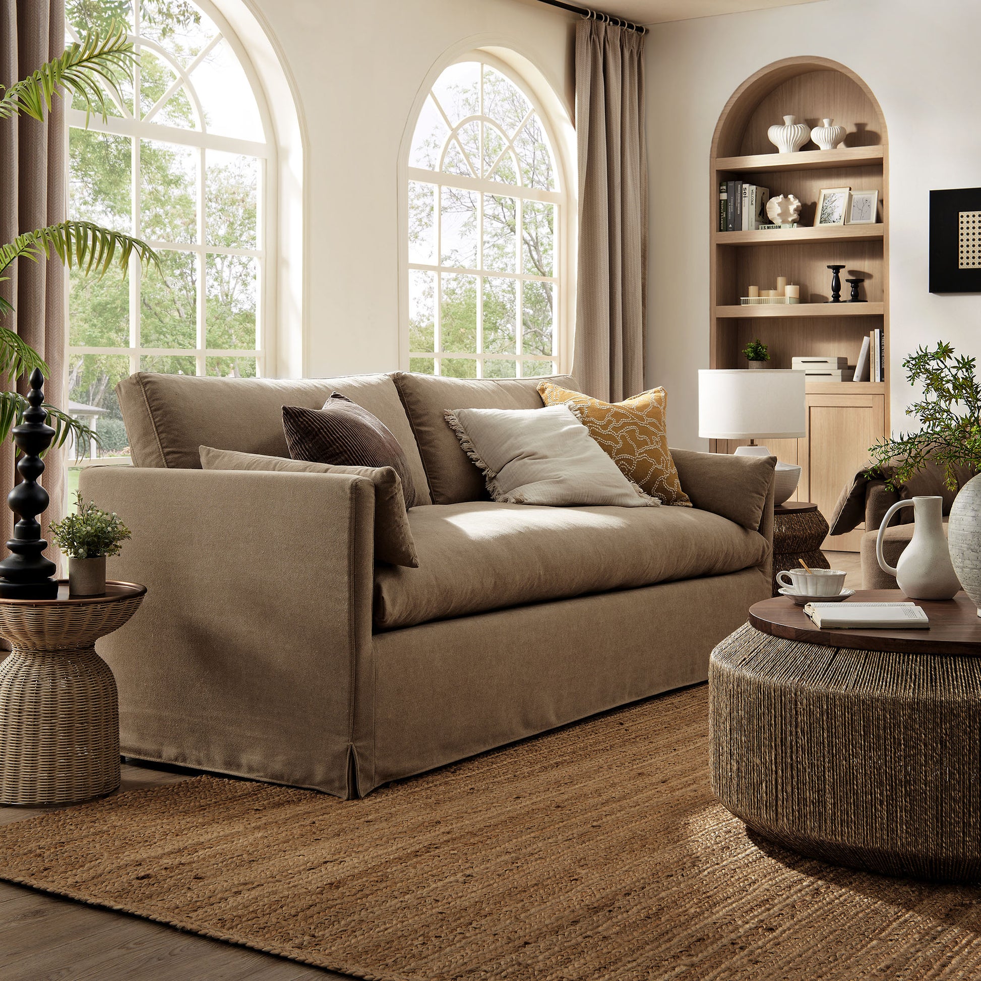 Wellfleet 85" Slipcovered Fabric Sofa by Modway