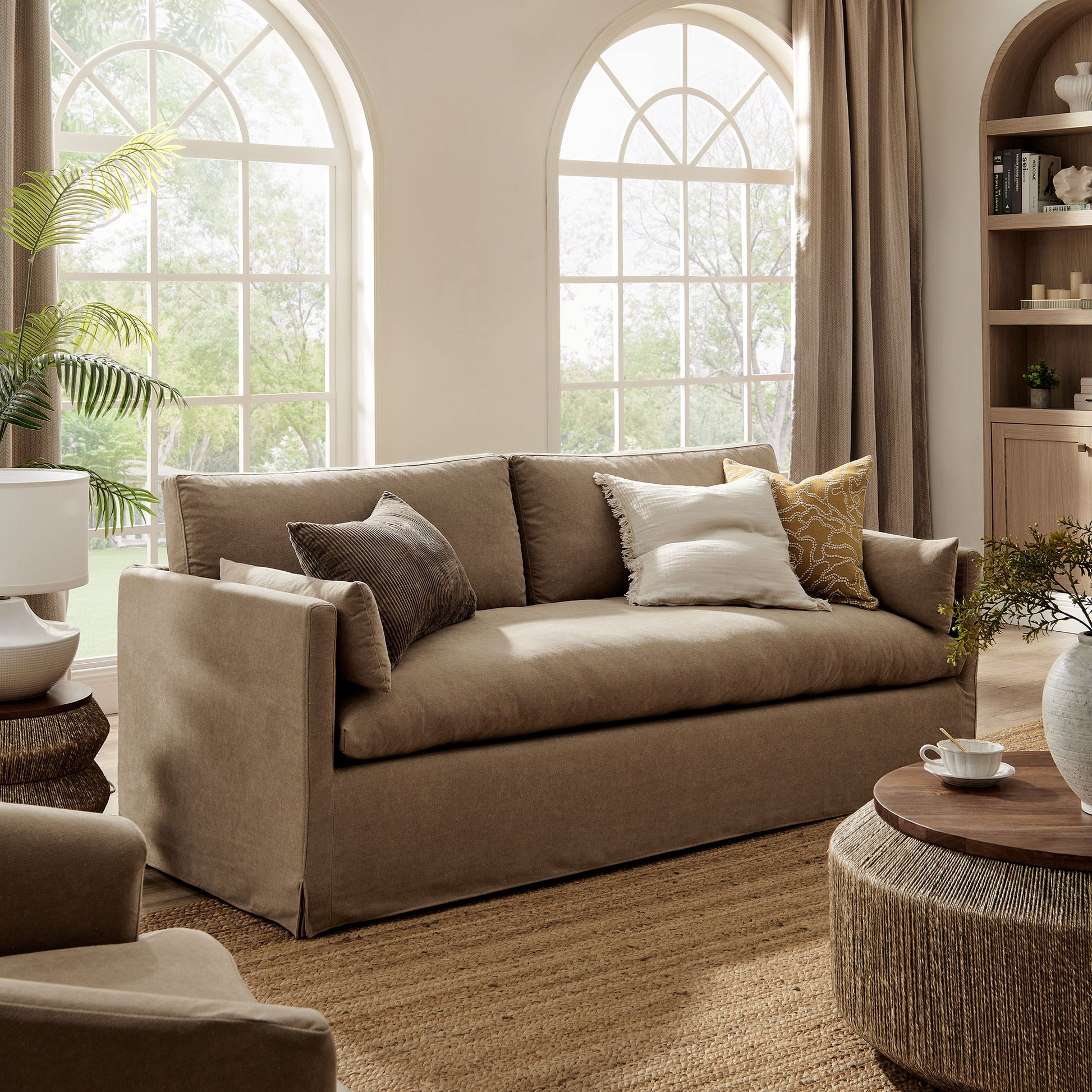 Wellfleet 85" Slipcovered Fabric Sofa by Modway