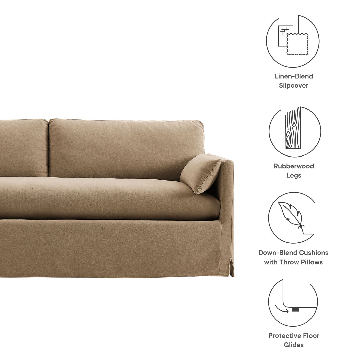 Wellfleet 85" Slipcovered Fabric Sofa by Modway