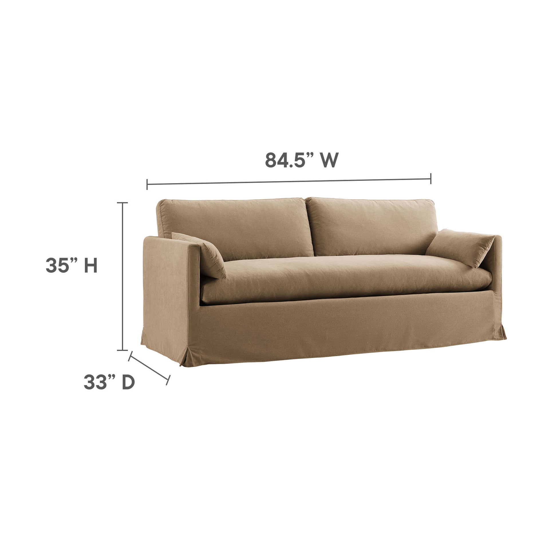 Wellfleet 85" Slipcovered Fabric Sofa by Modway