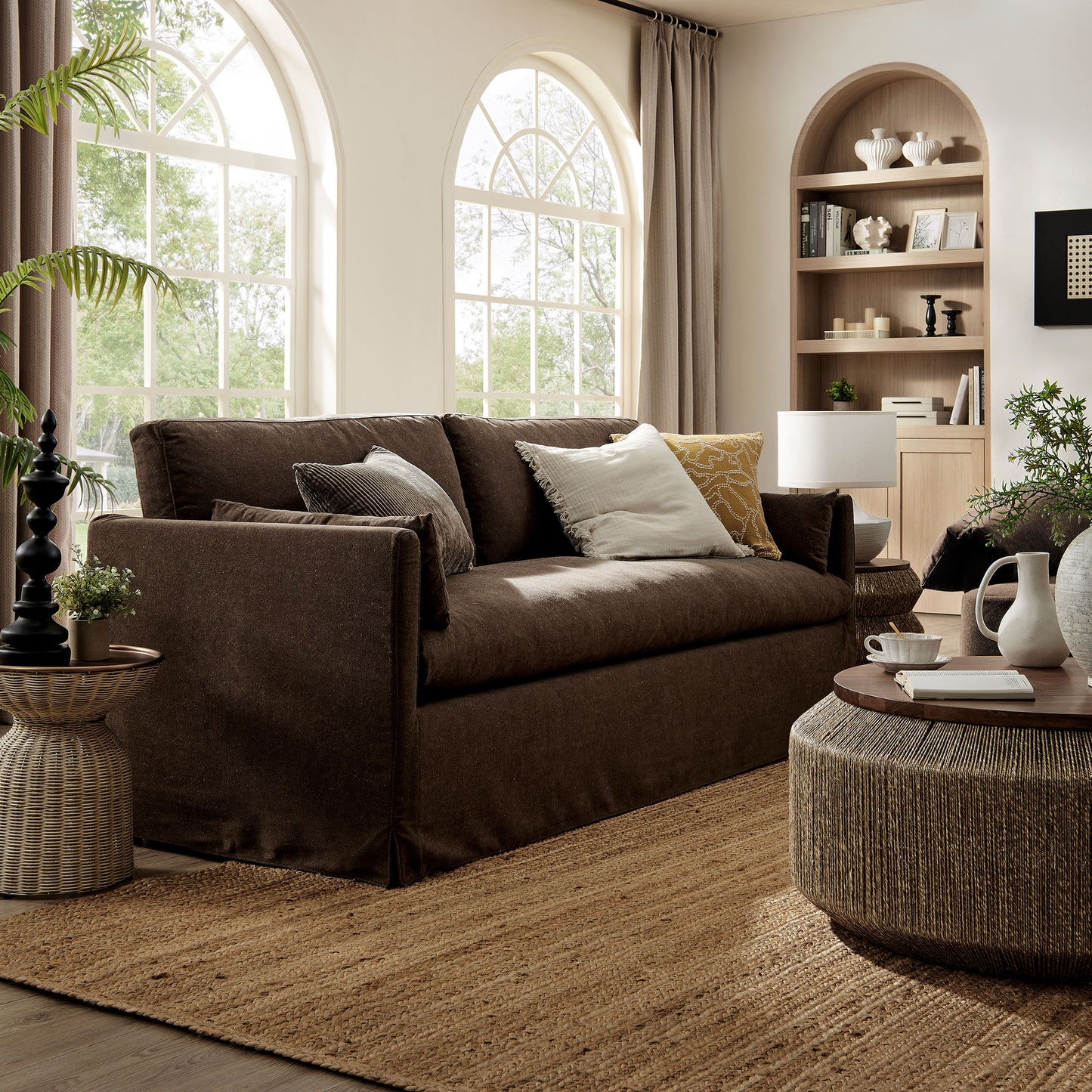 Wellfleet 85" Slipcovered Fabric Sofa by Modway