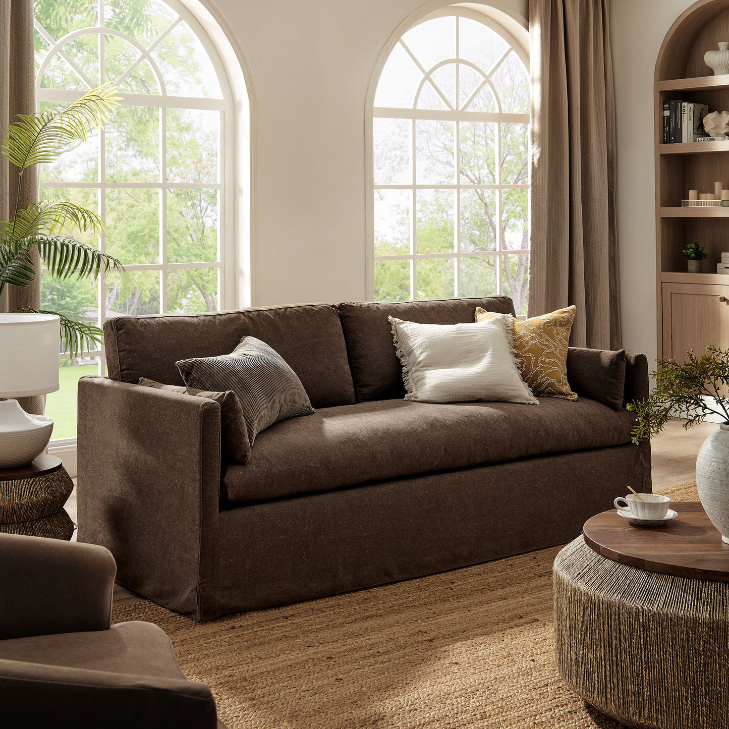 Wellfleet 85" Slipcovered Fabric Sofa by Modway
