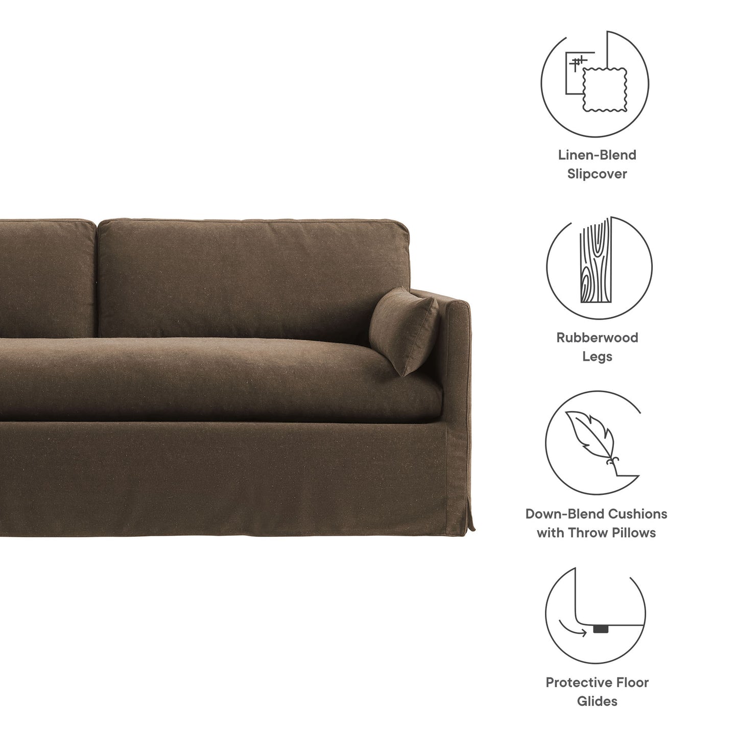 Wellfleet 85" Slipcovered Fabric Sofa by Modway