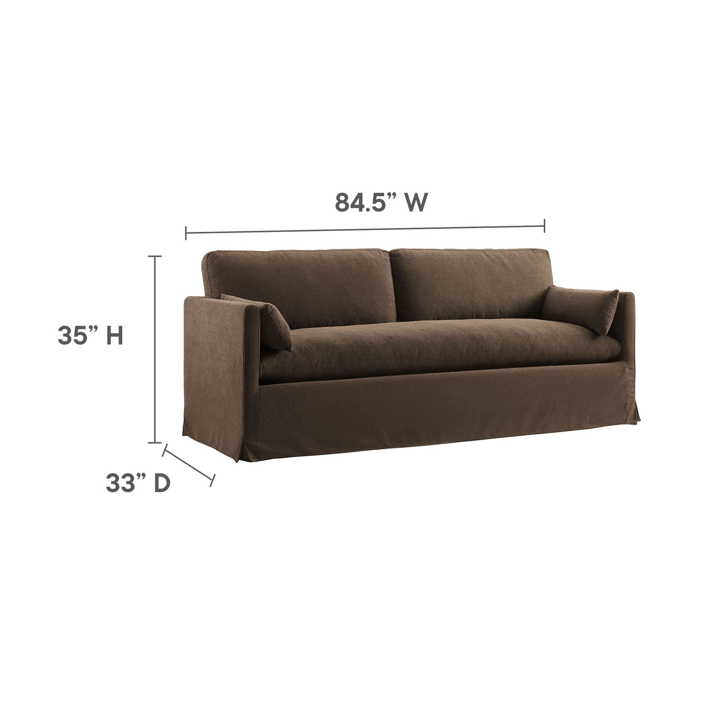 Wellfleet 85" Slipcovered Fabric Sofa by Modway