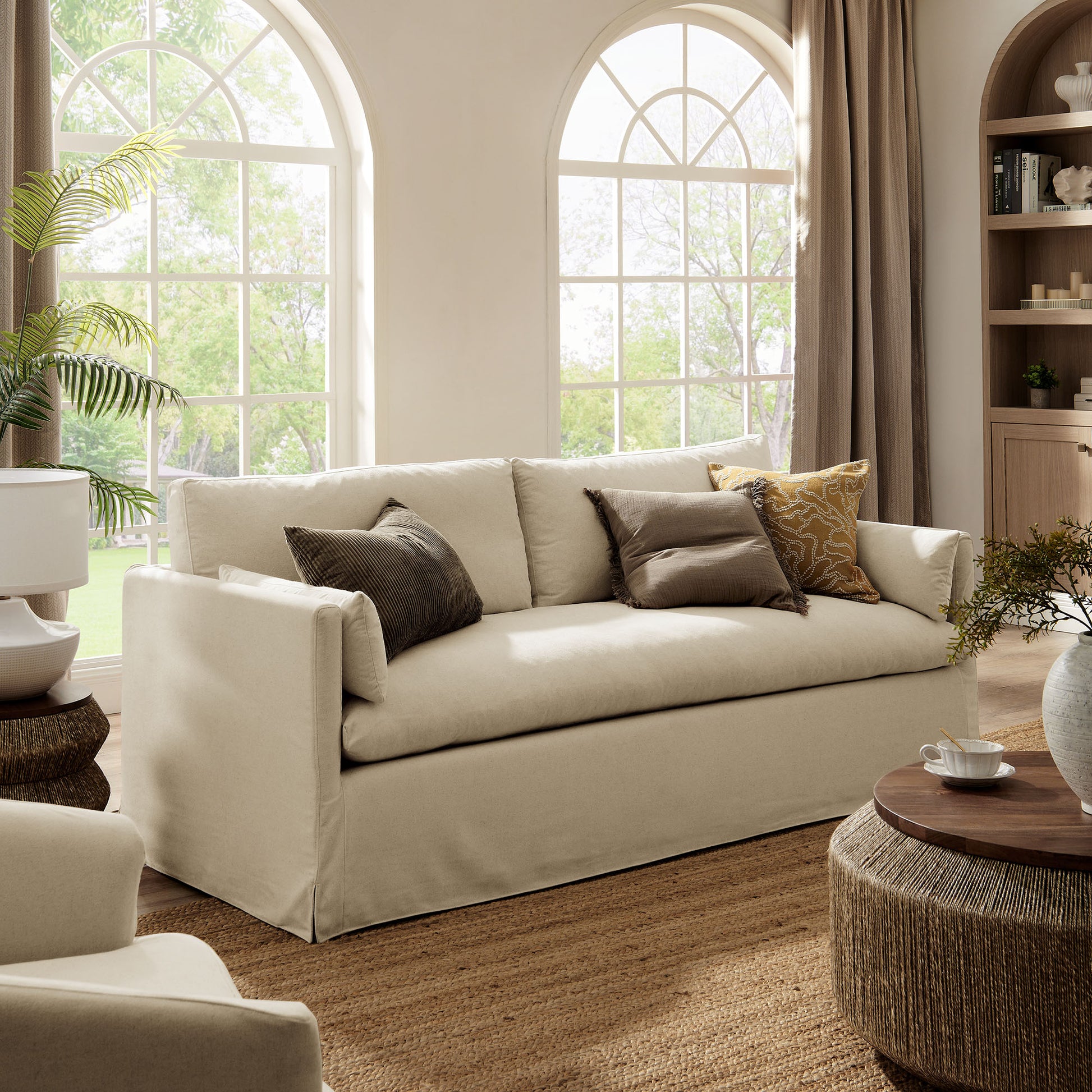 Wellfleet 85" Slipcovered Fabric Sofa by Modway