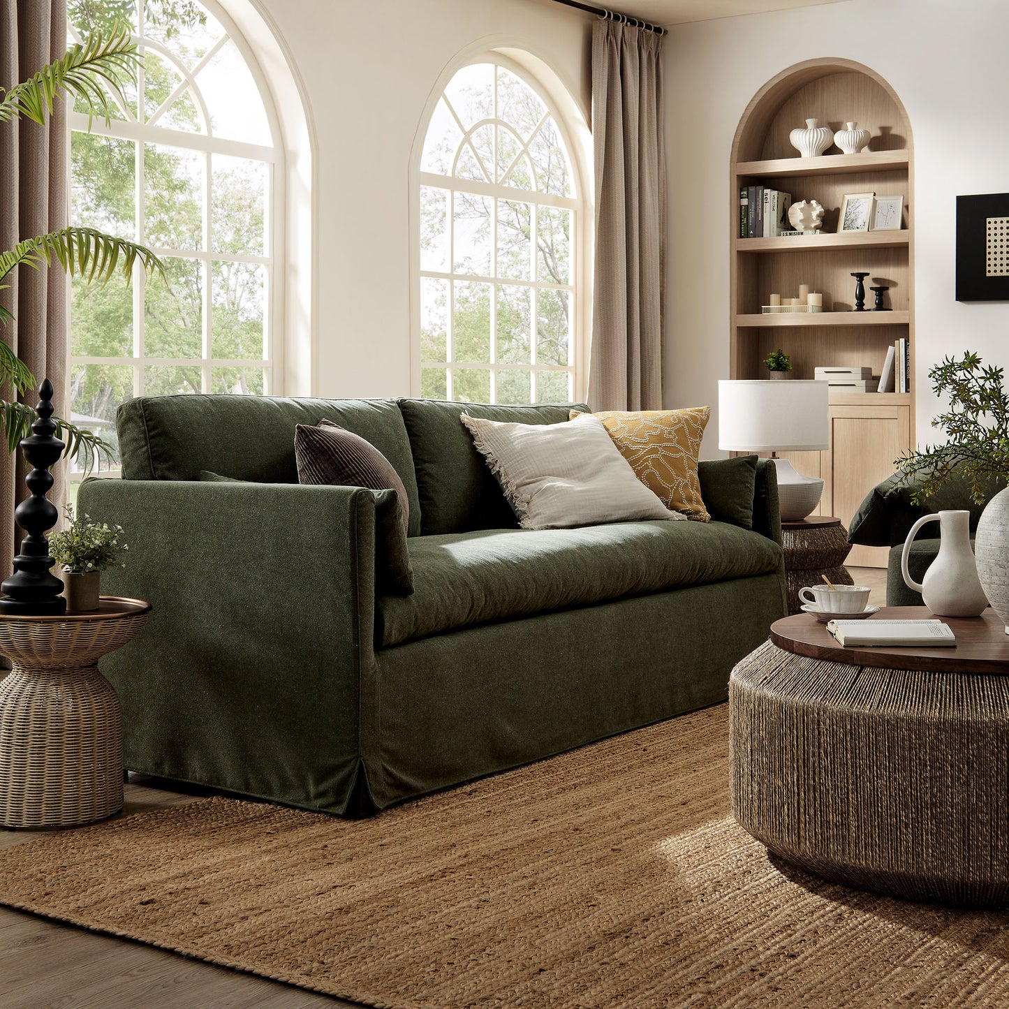 Wellfleet 85" Slipcovered Fabric Sofa by Modway