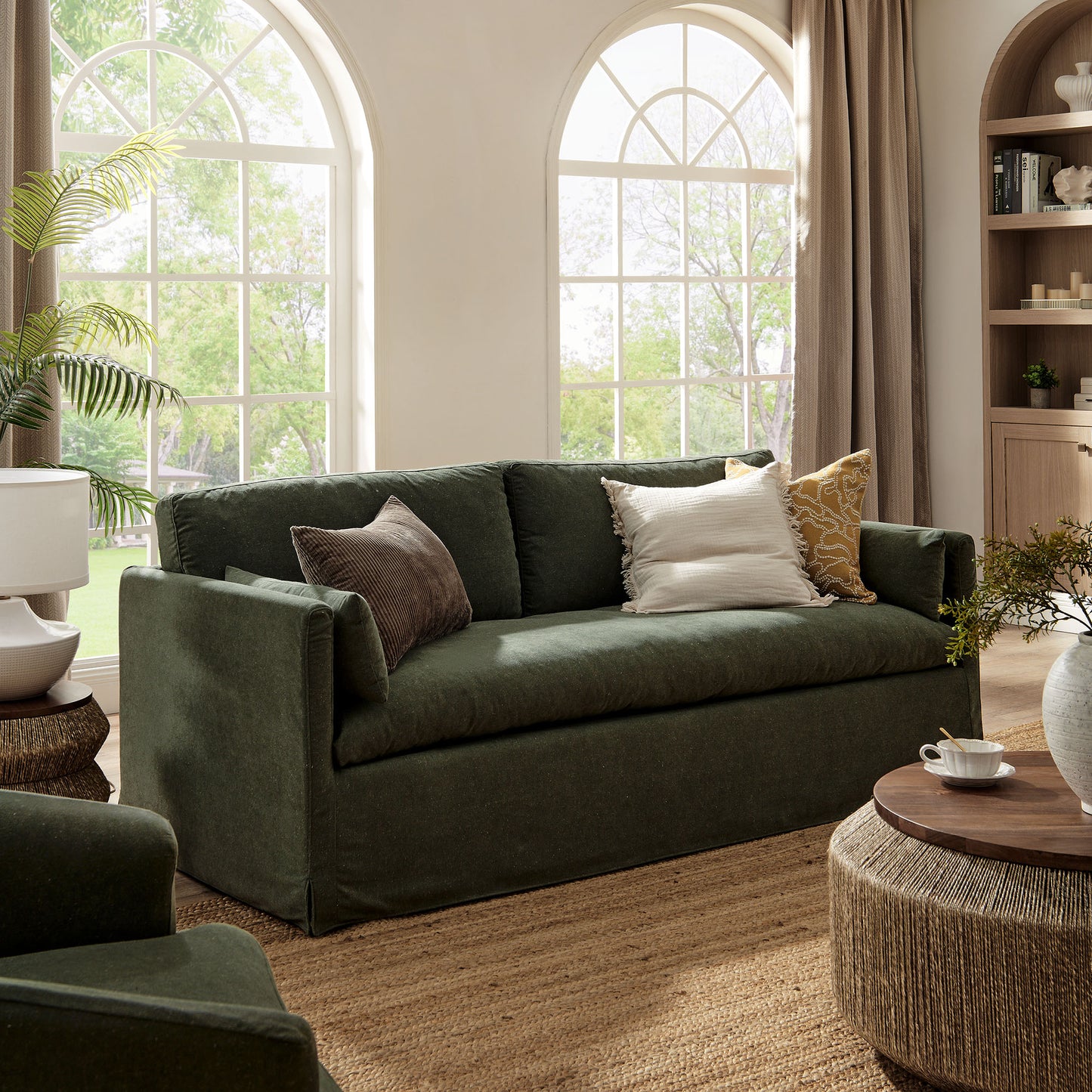 Wellfleet 85" Slipcovered Fabric Sofa by Modway