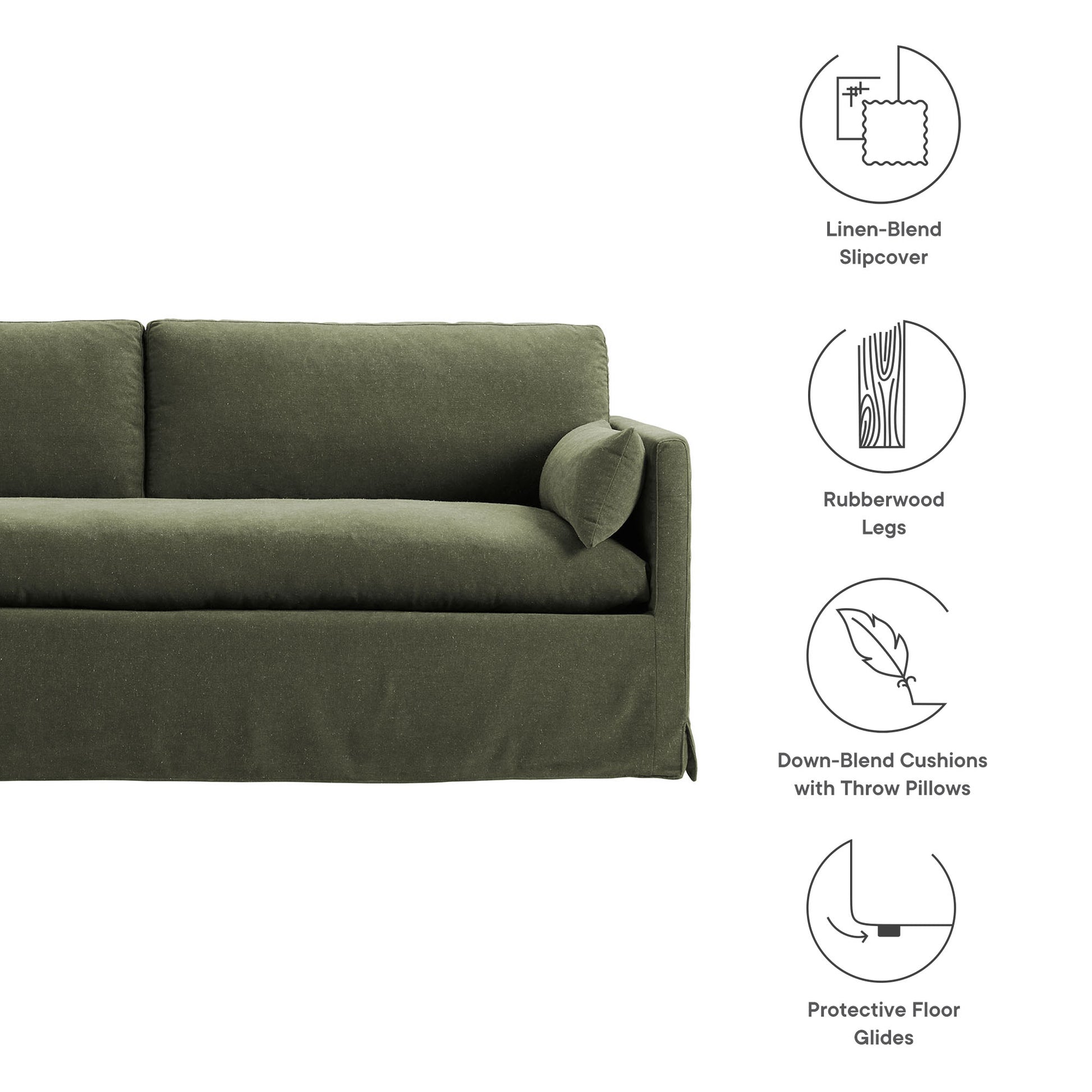 Wellfleet 85" Slipcovered Fabric Sofa by Modway