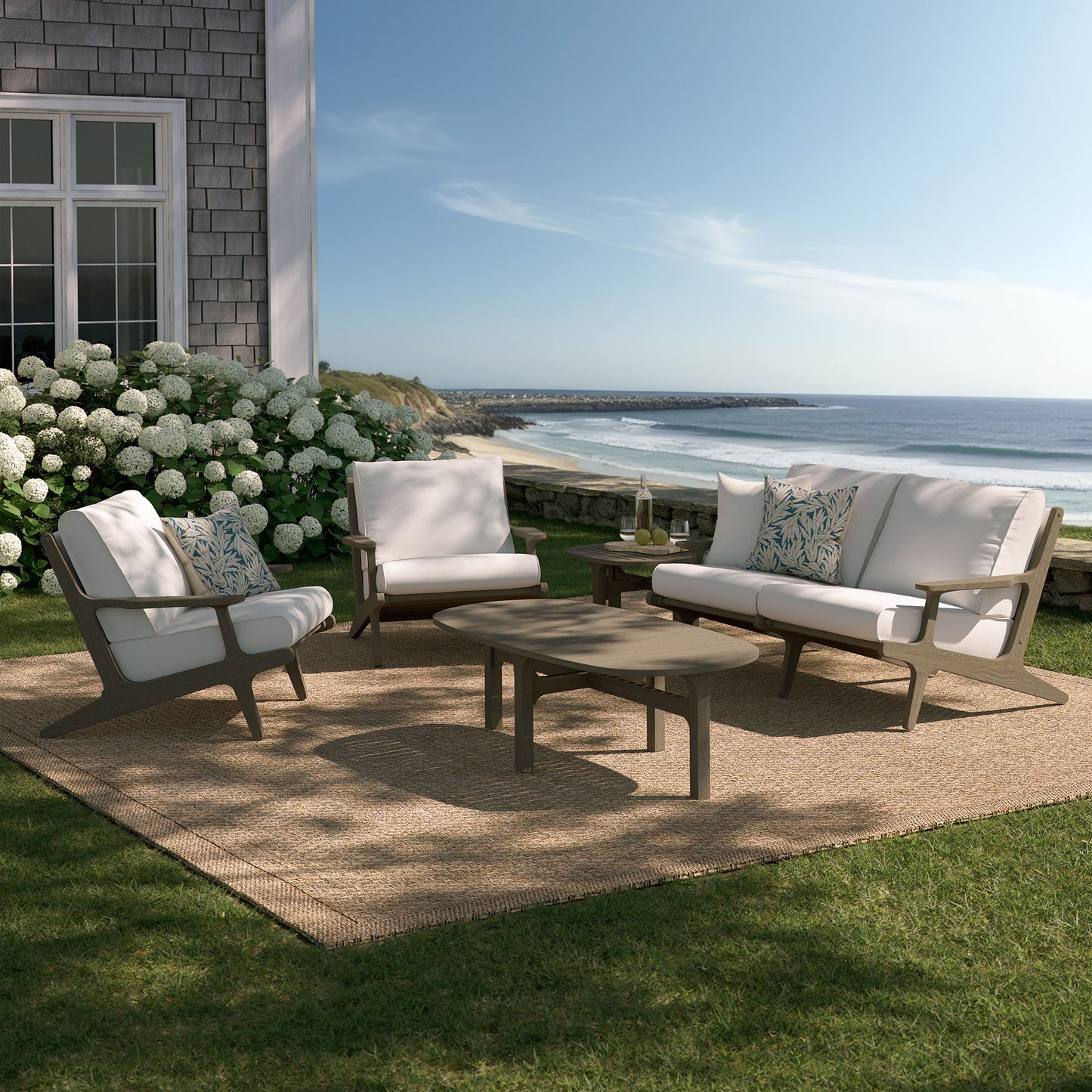 Saratoga 5-Piece Outdoor Patio Teak Wood Furniture Set by Modway