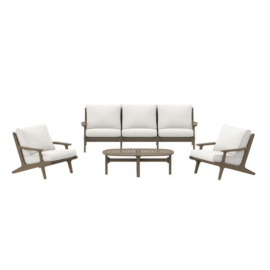 Saratoga 4-Piece Outdoor Patio Teak Wood Furniture Set by Modway