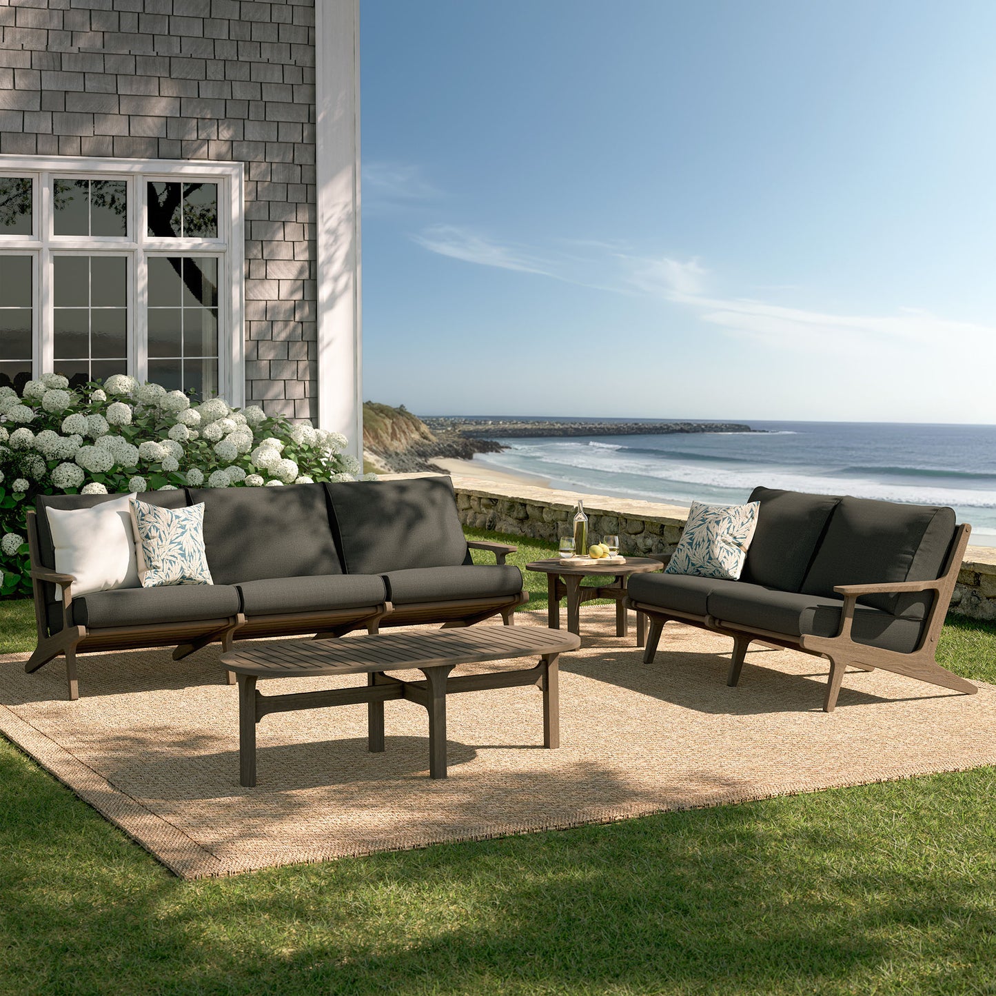 Saratoga 4-Piece Outdoor Patio Teak Wood Furniture Set by Modway