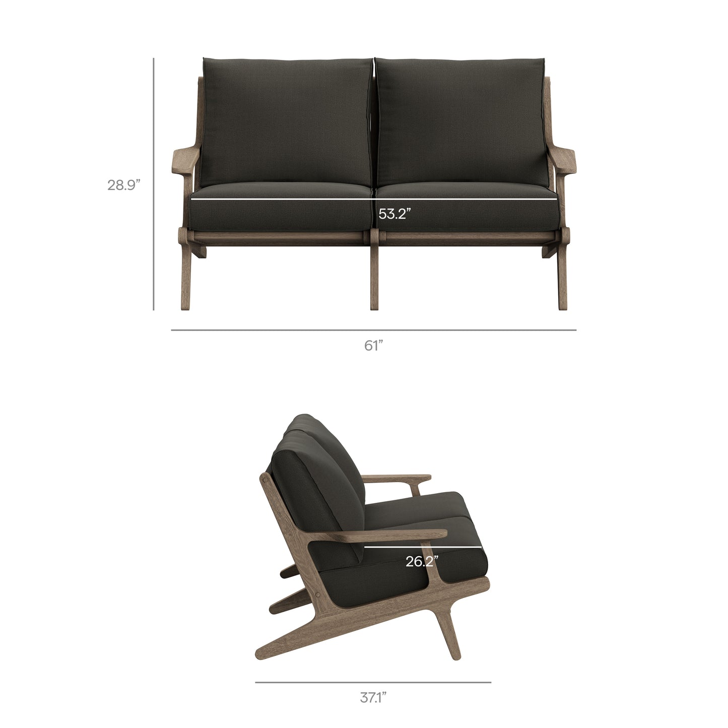 Saratoga 4-Piece Outdoor Patio Teak Wood Furniture Set by Modway
