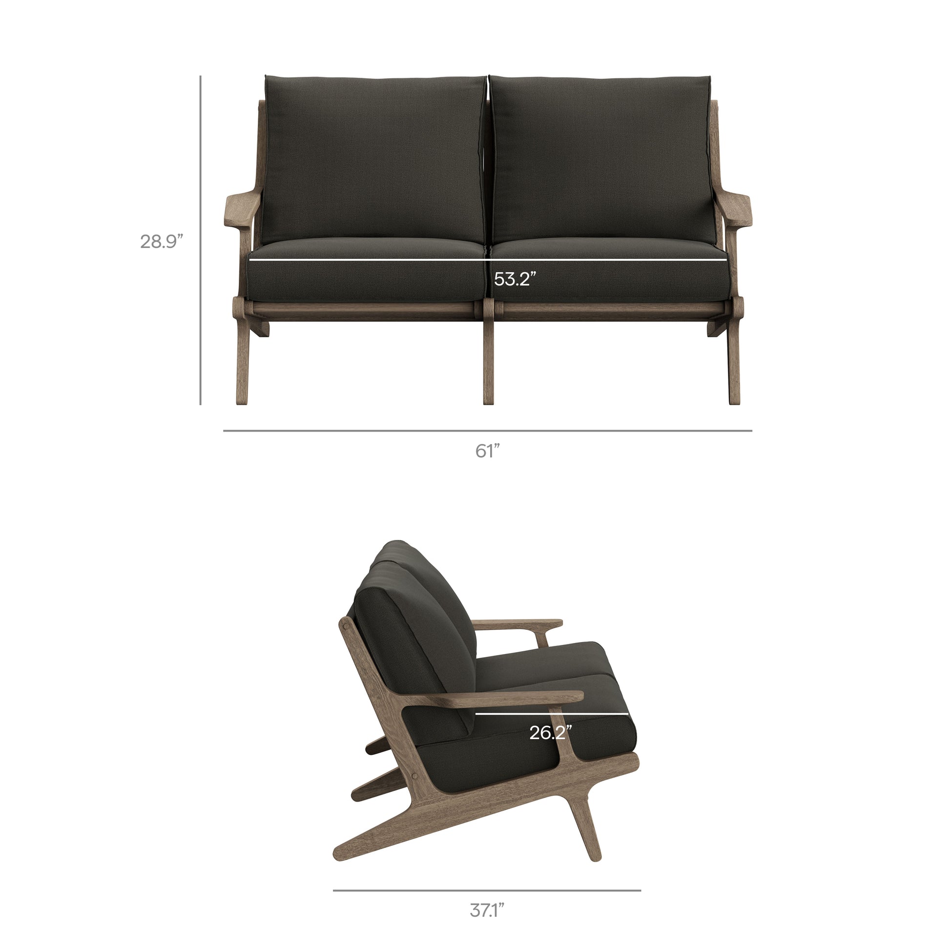 Saratoga 4-Piece Outdoor Patio Teak Wood Furniture Set by Modway