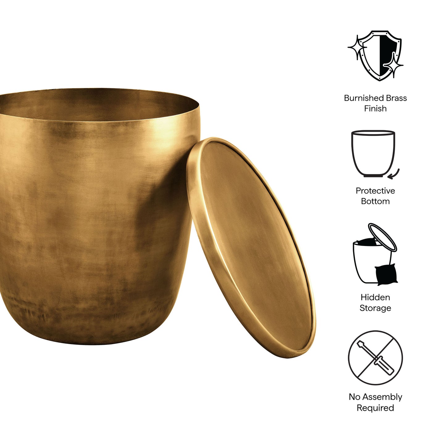 Viora Metal Storage Side Table by Modway EEI-7272-BBR