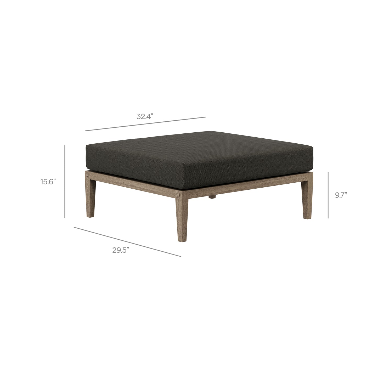 Northlake Outdoor Patio Teak Wood Loveseat and Ottoman Set by Modway