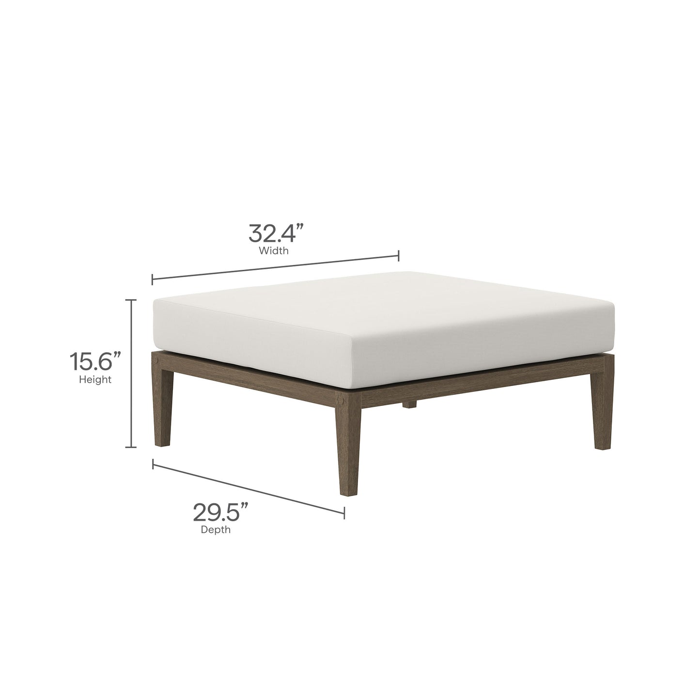 Northlake Outdoor Patio Teak Wood Loveseat and Ottoman Set by Modway