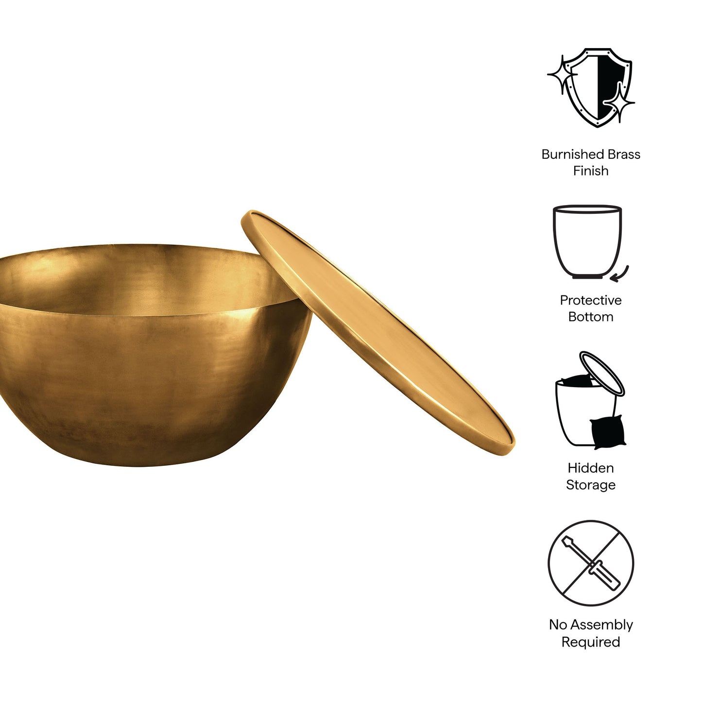 Viora 32 Inch Metal Storage Coffee Table by Modway EEI-7277-BBR