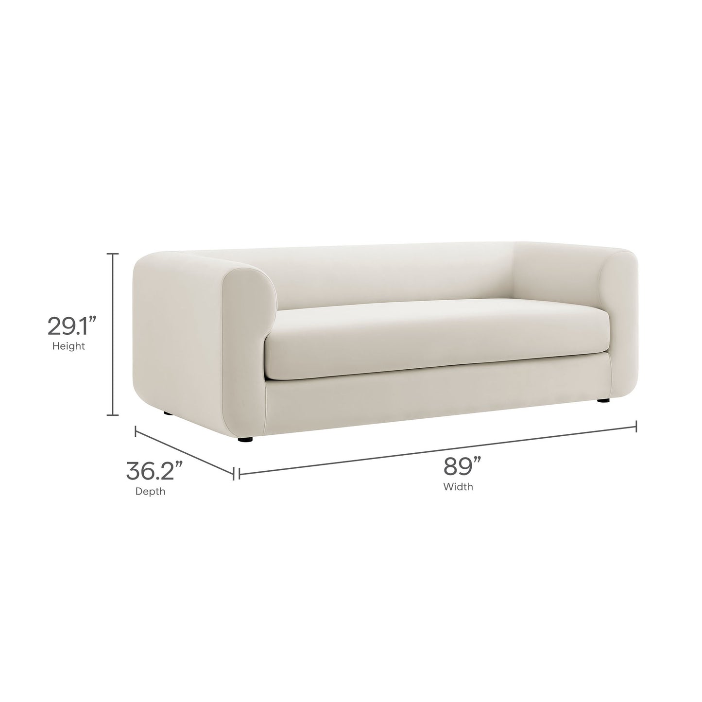 Leif 89" Performance Velvet Upholstered Sofa by Modway EEI-7281-ALA