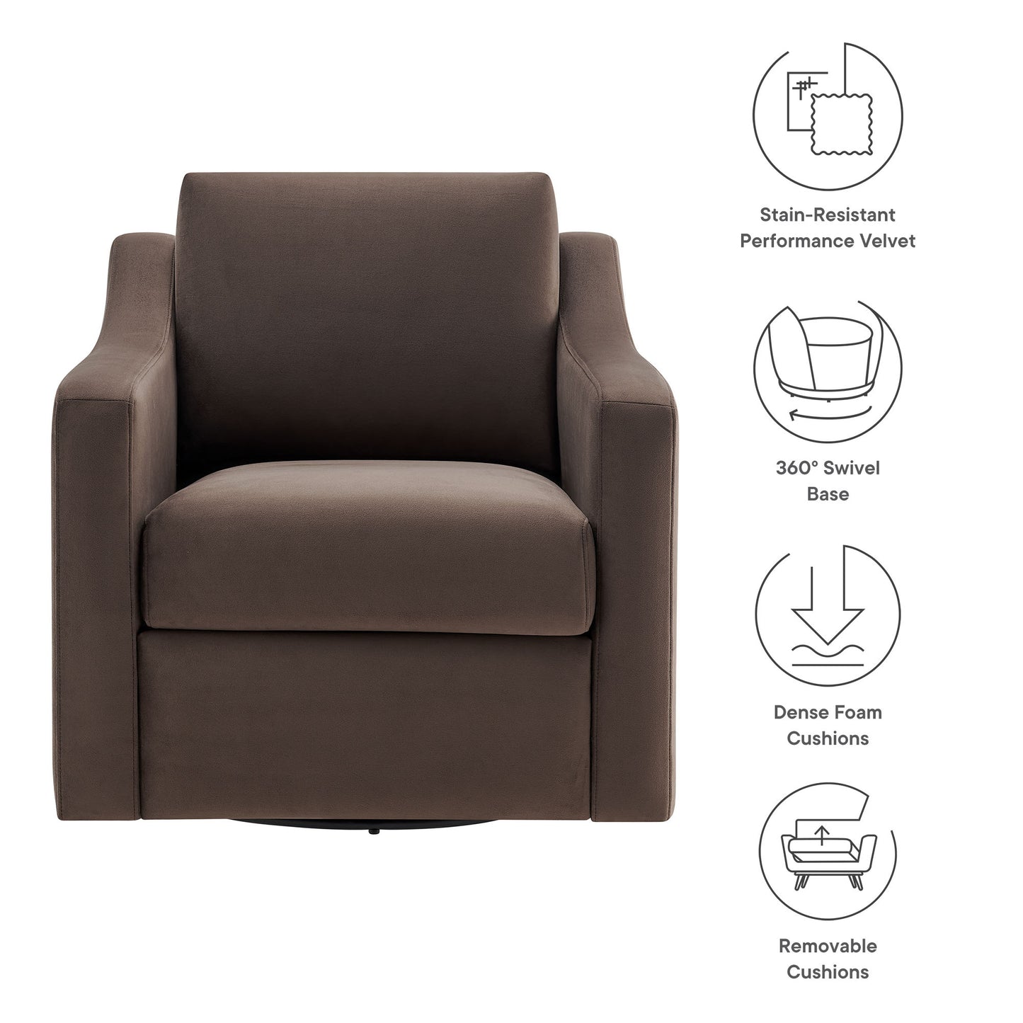 Liora Performance Velvet Armchair by Modway EEI-7282-CHB