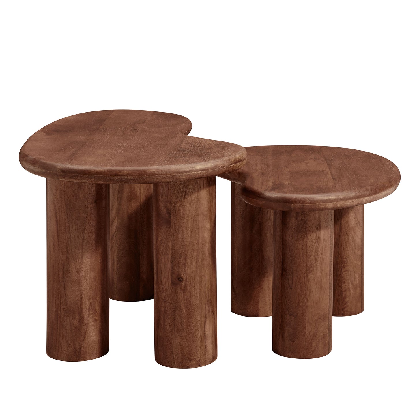 Hackney Mango Wood Nesting Coffee Table Set by Modway - Modern Rustic Living Room Accent