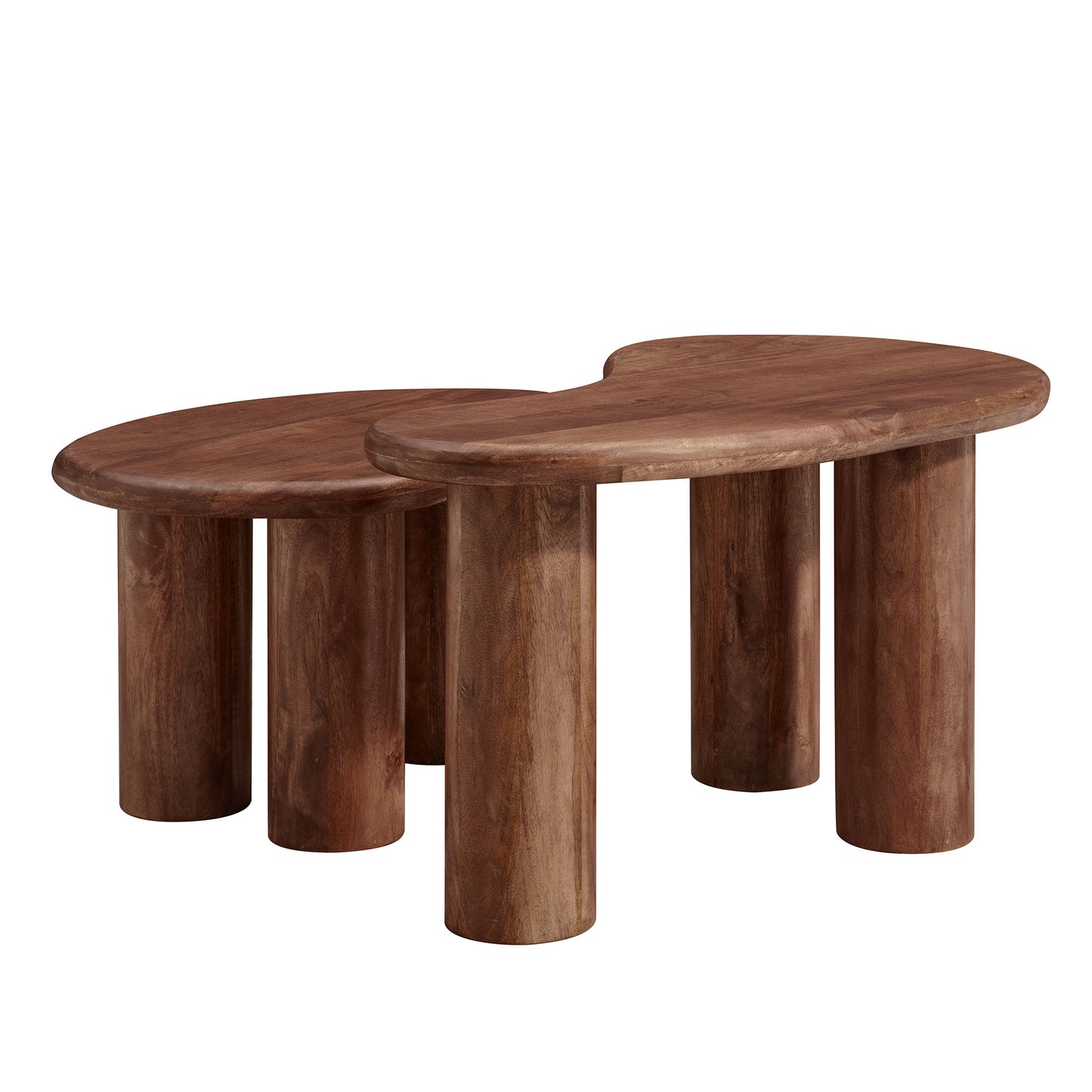 Hackney Mango Wood Nesting Coffee Table Set by Modway - Modern Rustic Living Room Accent