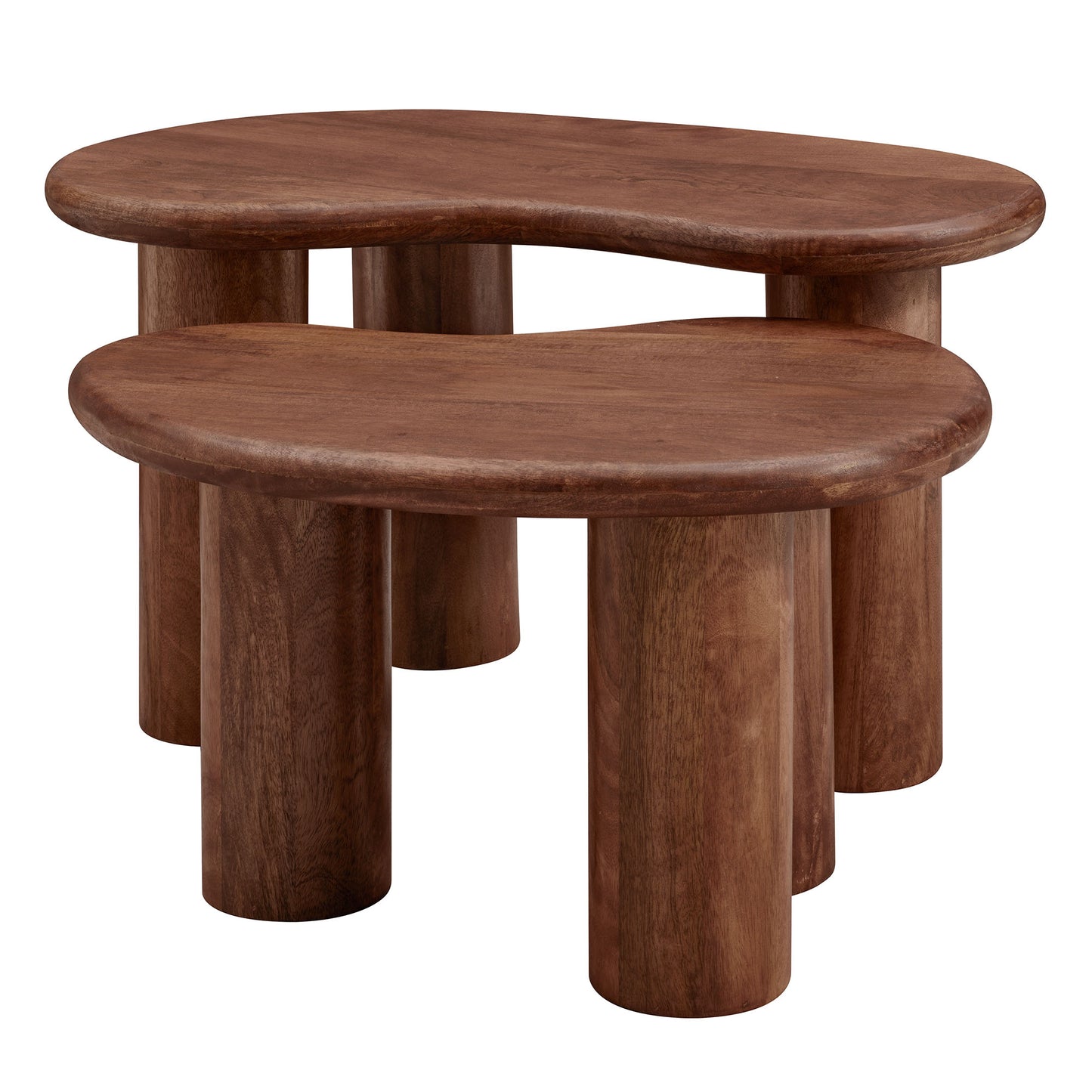 Hackney Mango Wood Nesting Coffee Table Set by Modway - Modern Rustic Living Room Accent