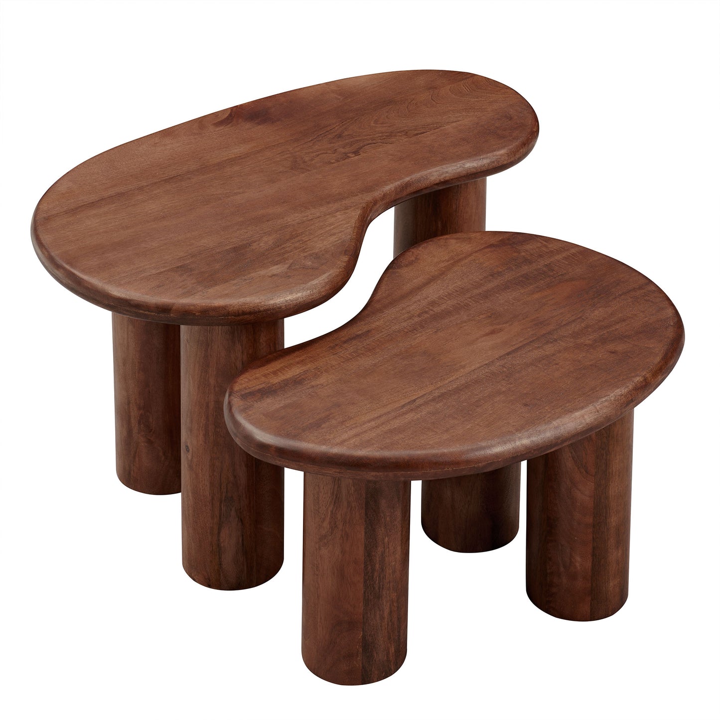 Hackney Mango Wood Nesting Coffee Table Set by Modway - Modern Rustic Living Room Accent