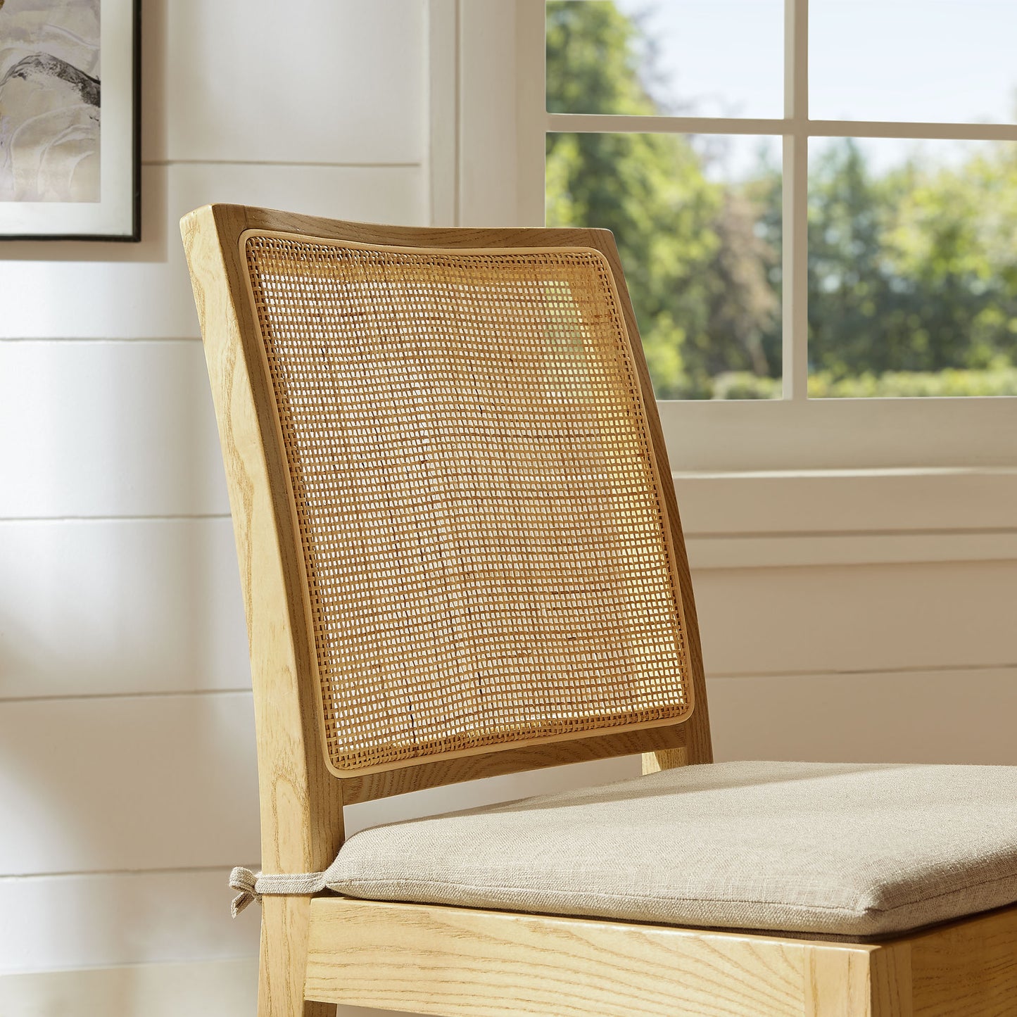 Ovard Wood and Rattan Dining Chair by Modway EEI-7288-NAT-BEI