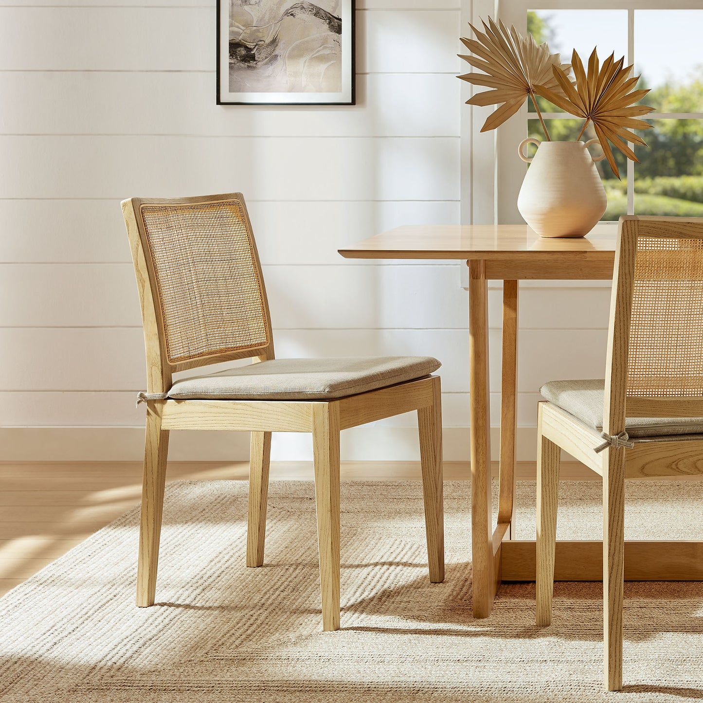 Ovard Wood and Rattan Dining Chair by Modway EEI-7288-NAT-BEI