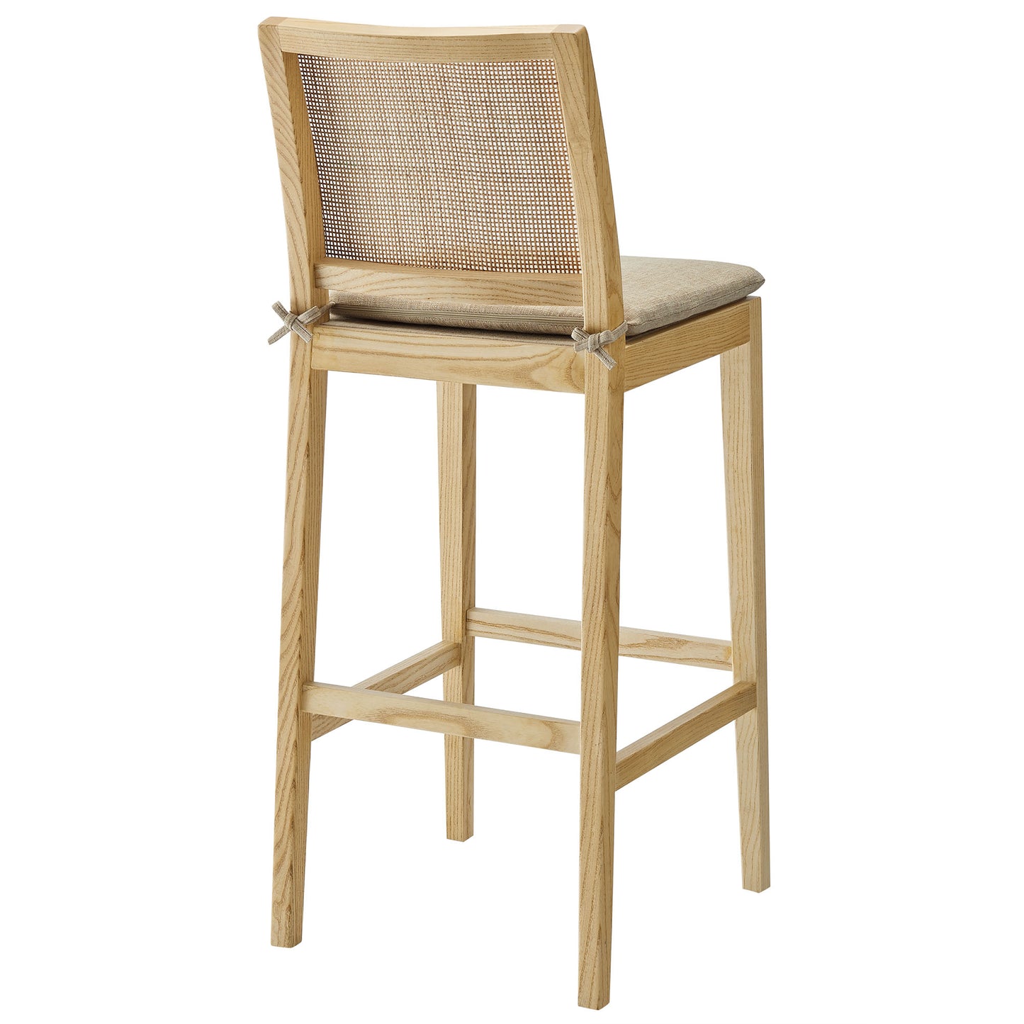 Ovard Wood and Rattan Bar Stool by Modway EEI-7289-NAT-BEI