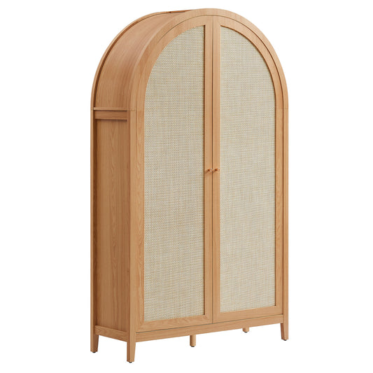 Calista 79" Tall Wide Rattan Arched Storage Cabinet by Modway EEI-7294-NAT