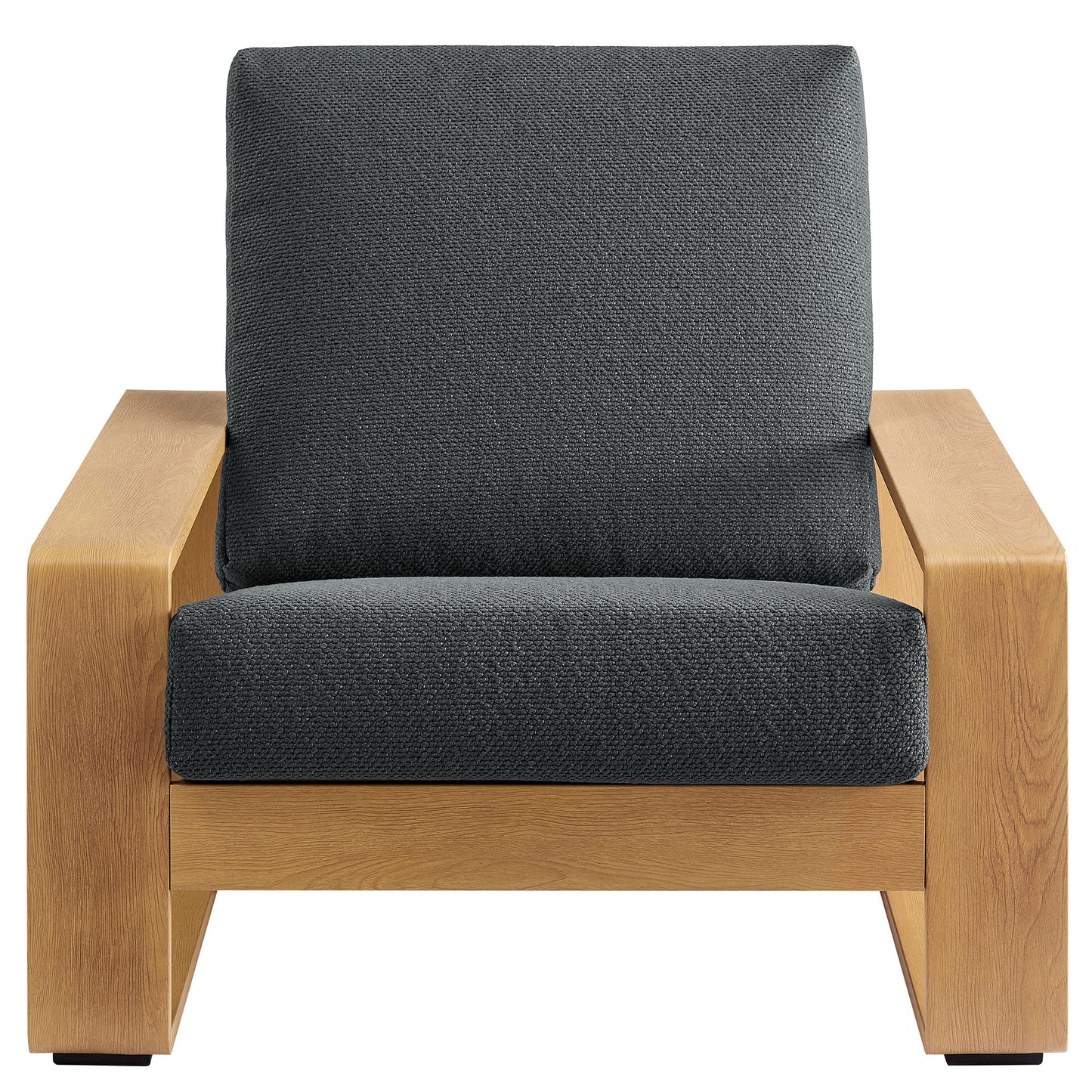 Lirienne Outdoor Patio Aluminum Faux Wood Armchairs Set of 2