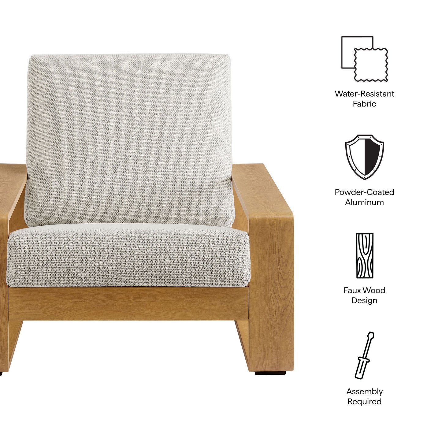 Lirienne Outdoor Patio Aluminum Faux Wood Armchair by Modway EEI-7296 Collection