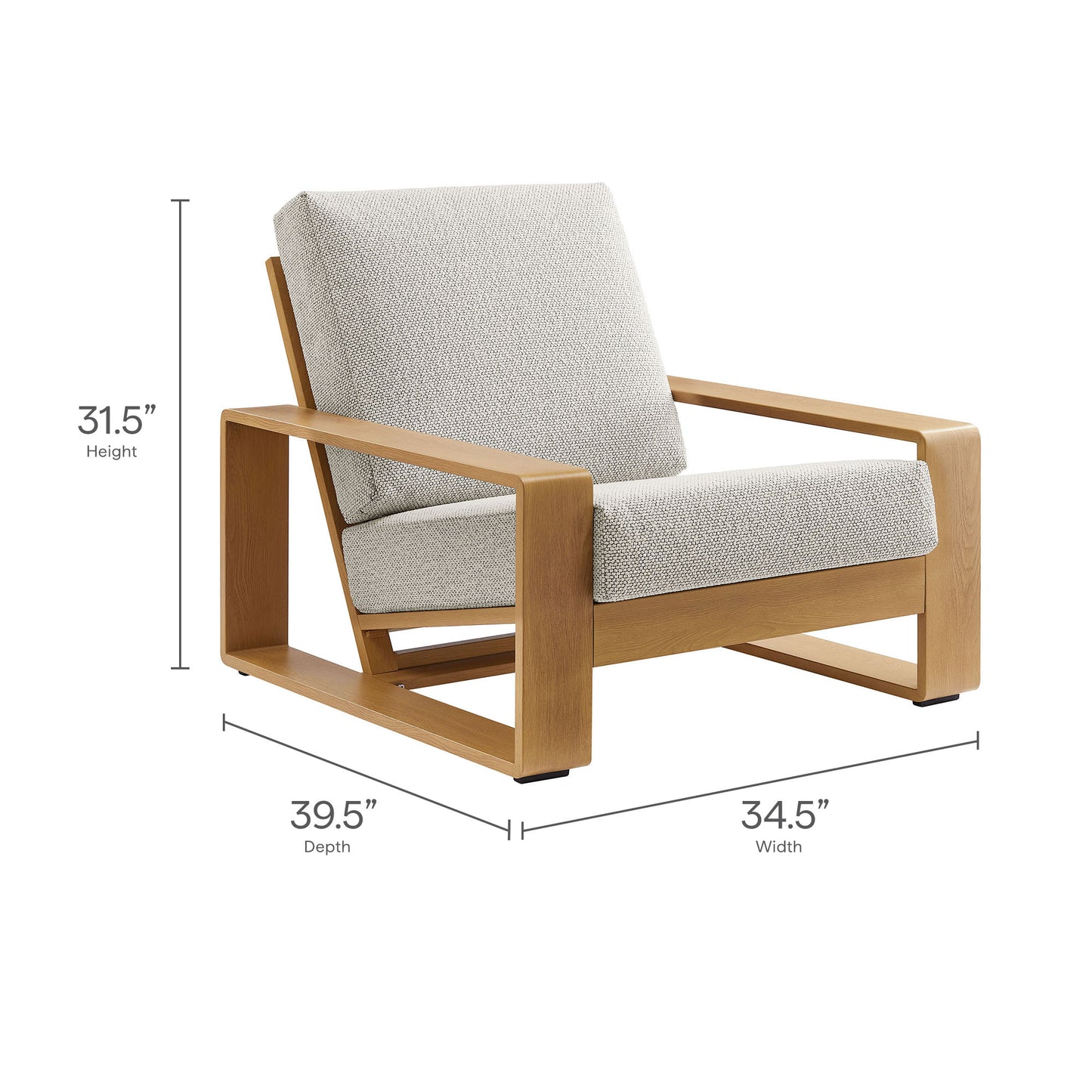 Lirienne Outdoor Patio Aluminum Faux Wood Armchair by Modway EEI-7296 Collection