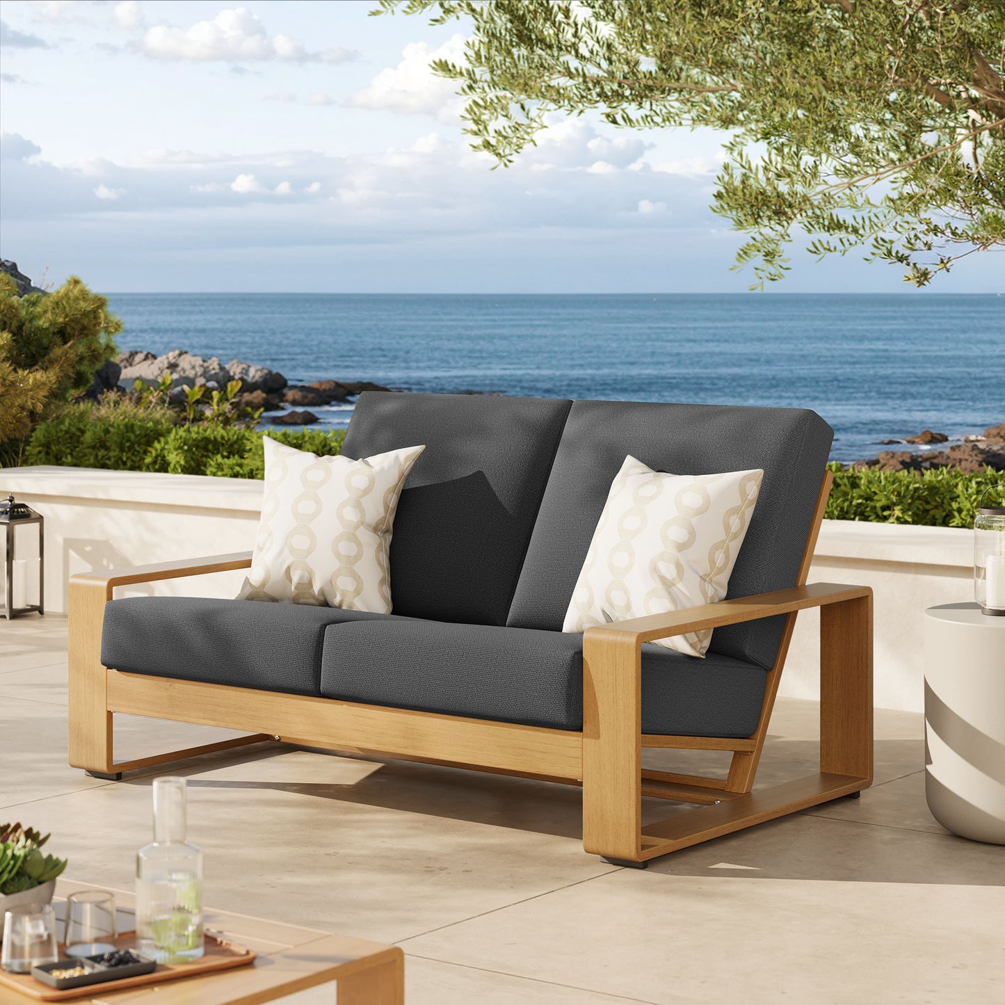 Lirienne Outdoor Patio Aluminum Faux Wood Loveseat by Modway EEI-7297 Series