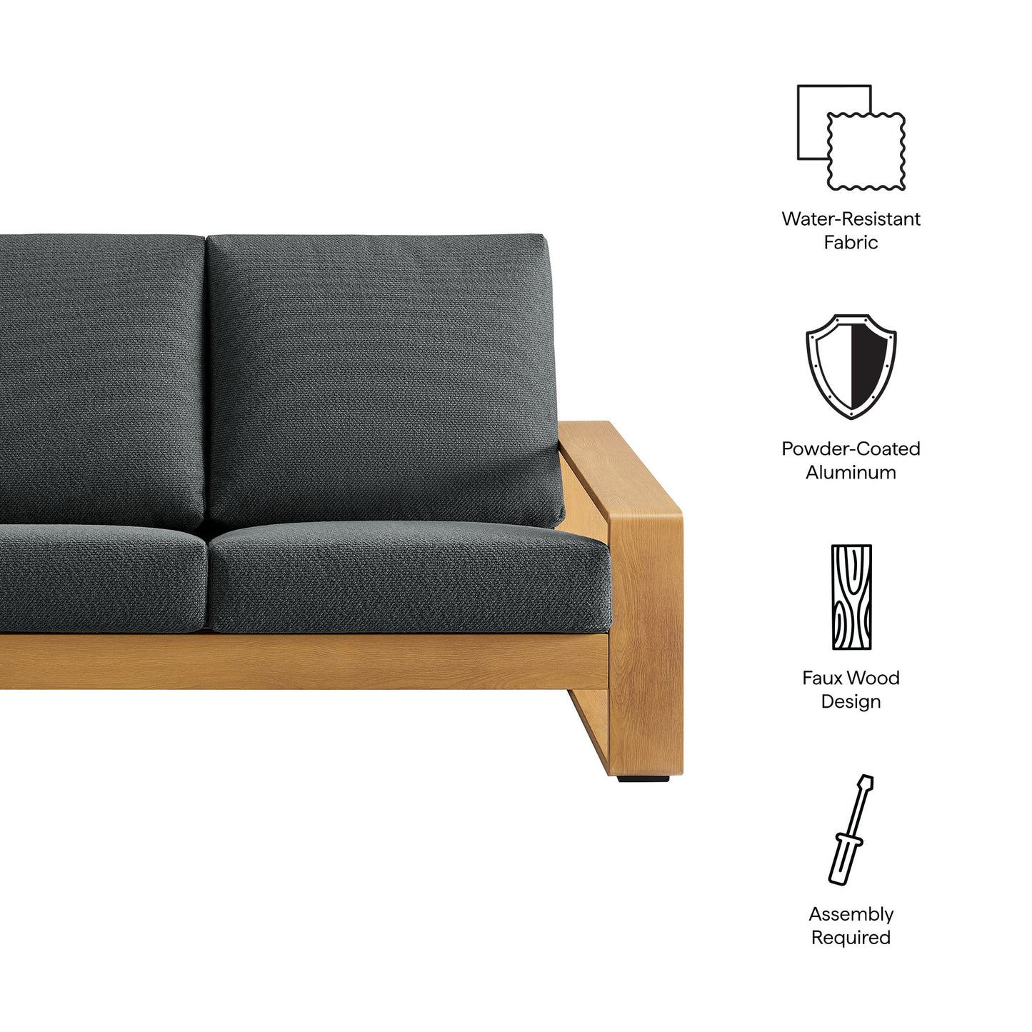 Lirienne Outdoor Patio Aluminum Faux Wood Loveseat by Modway EEI-7297 Series