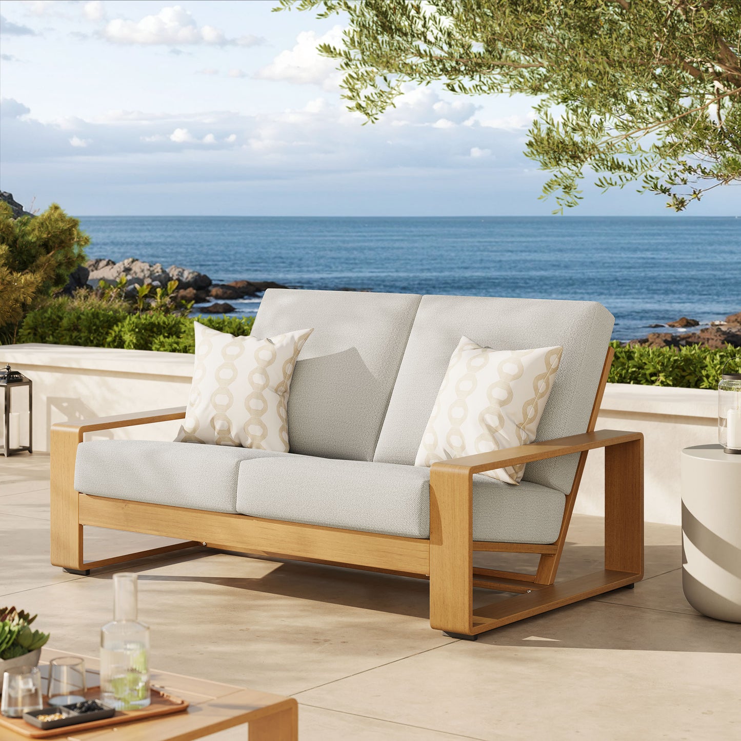 Lirienne Outdoor Patio Aluminum Faux Wood Loveseat by Modway EEI-7297 Series