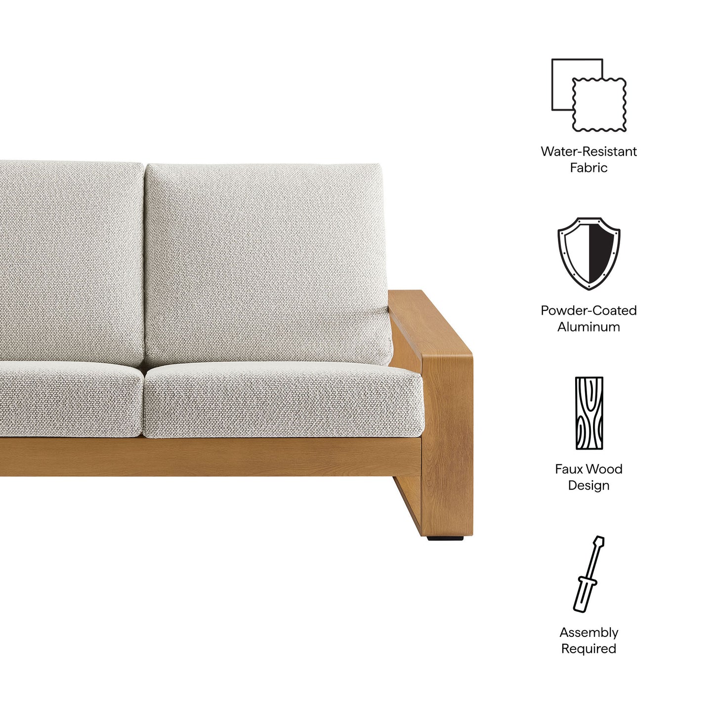 Lirienne Outdoor Patio Aluminum Faux Wood Loveseat by Modway EEI-7297 Series