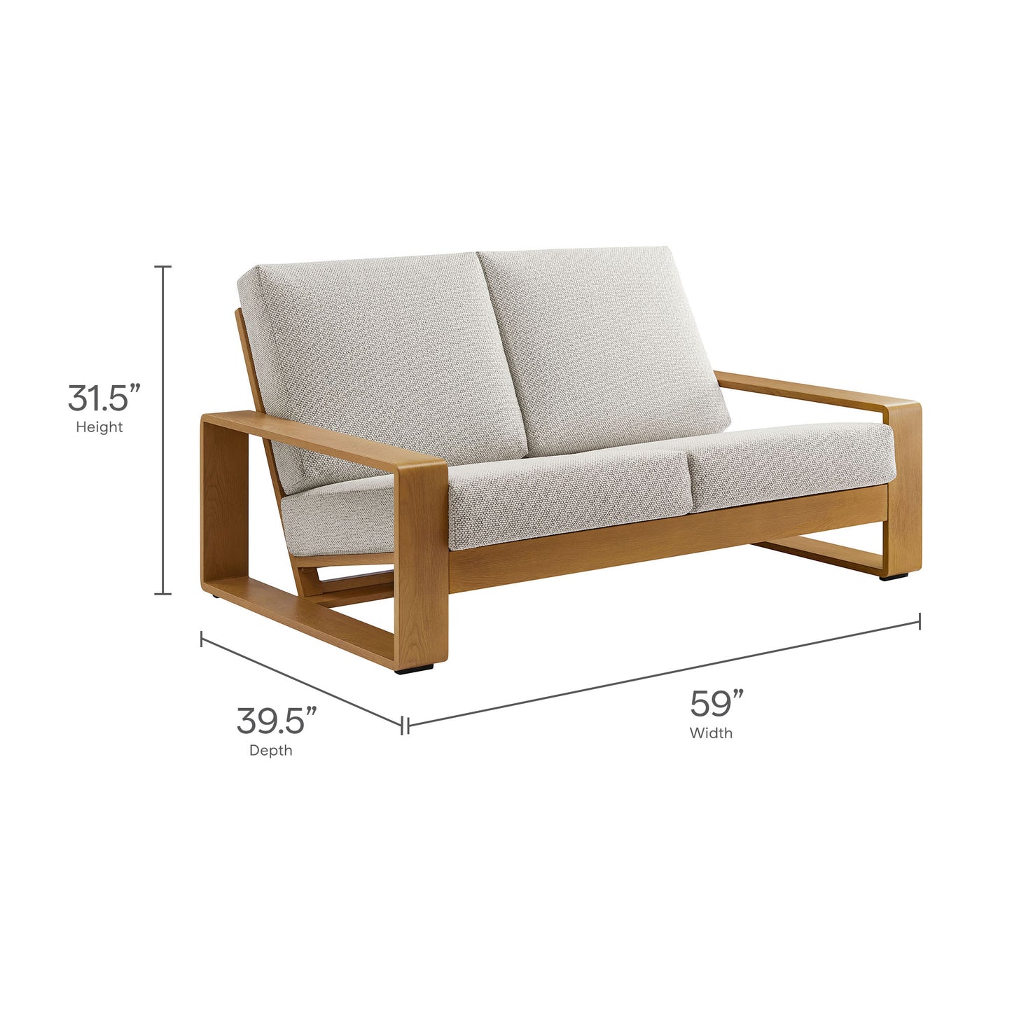 Lirienne Outdoor Patio Aluminum Faux Wood Loveseat by Modway EEI-7297 Series