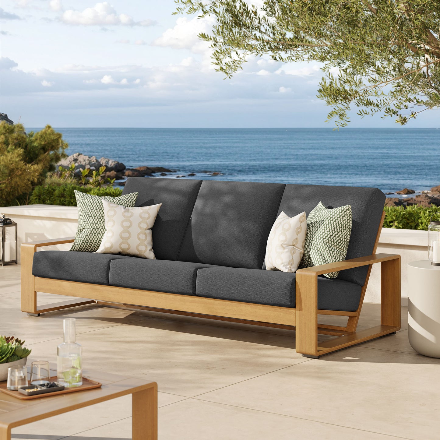 Lirienne Outdoor Patio Aluminum Faux Wood Sofa by Modway EEI-7298-CHA-NAT