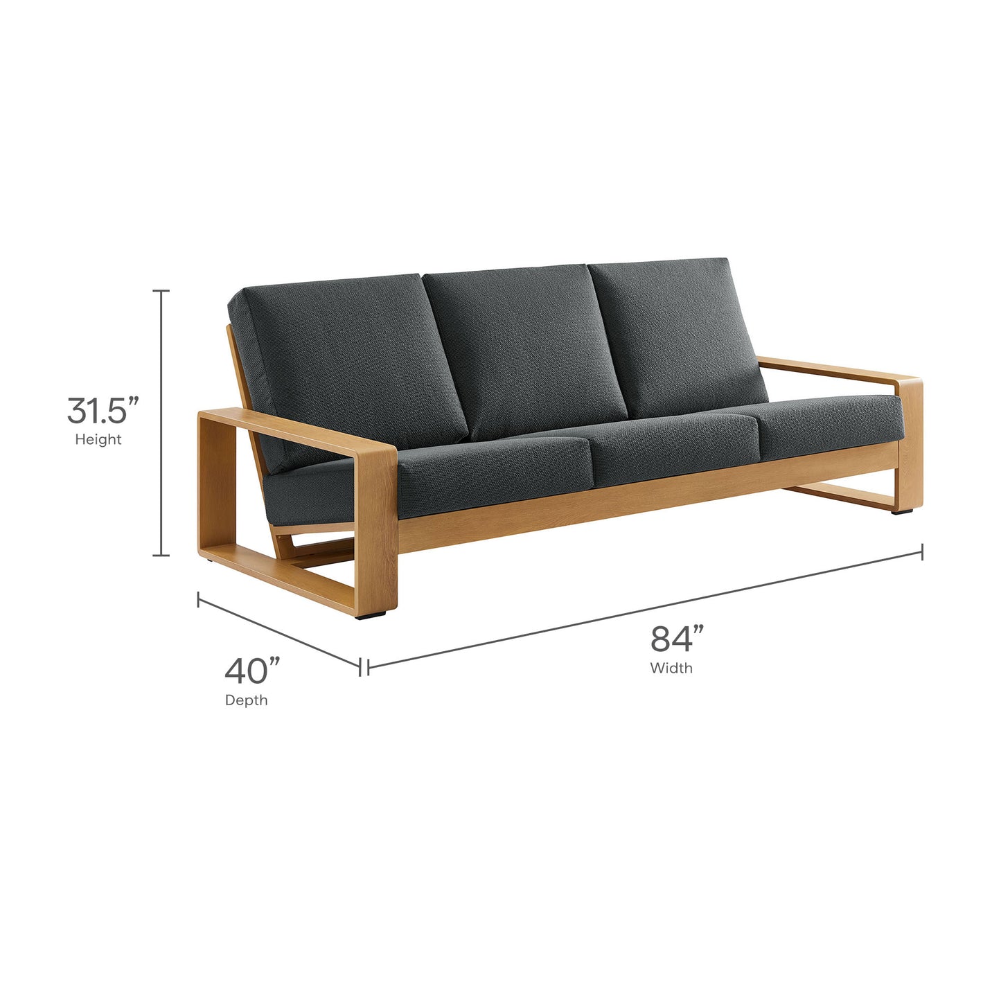 Lirienne Outdoor Patio Aluminum Faux Wood Sofa by Modway EEI-7298-CHA-NAT