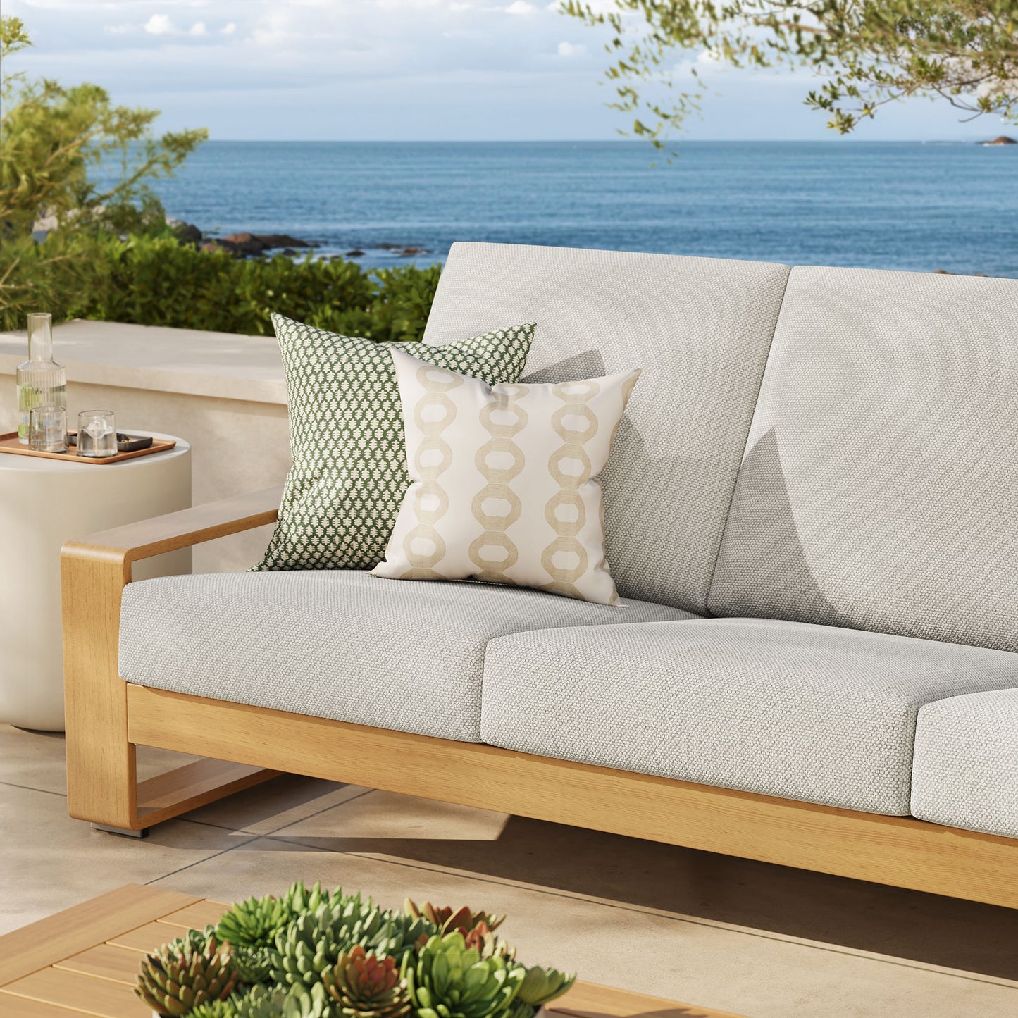 Lirienne Outdoor Patio Aluminum Faux Wood Sofa by Modway EEI-7298 Modern