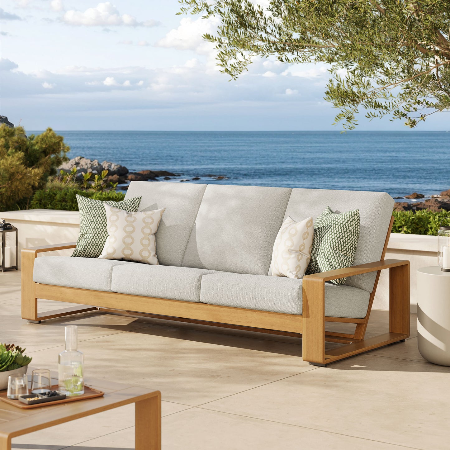 Lirienne Outdoor Patio Aluminum Faux Wood Sofa by Modway EEI-7298 Modern
